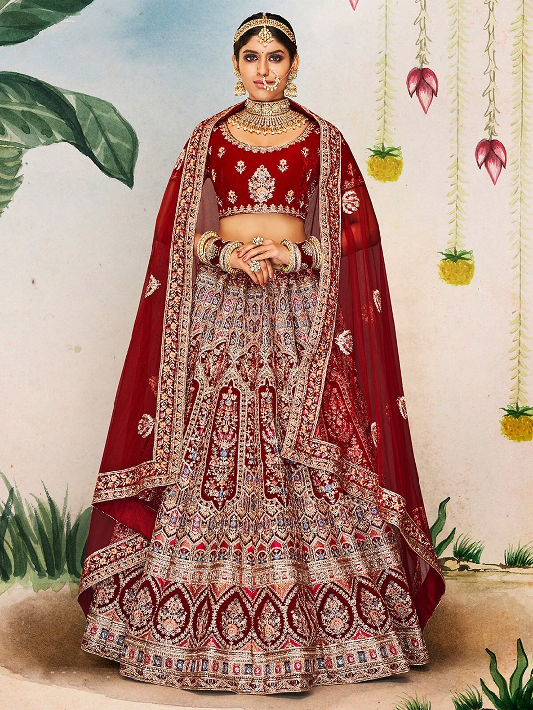 ODETTE Embroidered Sequinned Semi-Stitched Lehenga & Unstitched Blouse With Dupatta, Maroon
ODETTE Embroidered Sequinned Semi-Stitched Lehenga & Unstitched Blouse With Dupatta, Maroon
