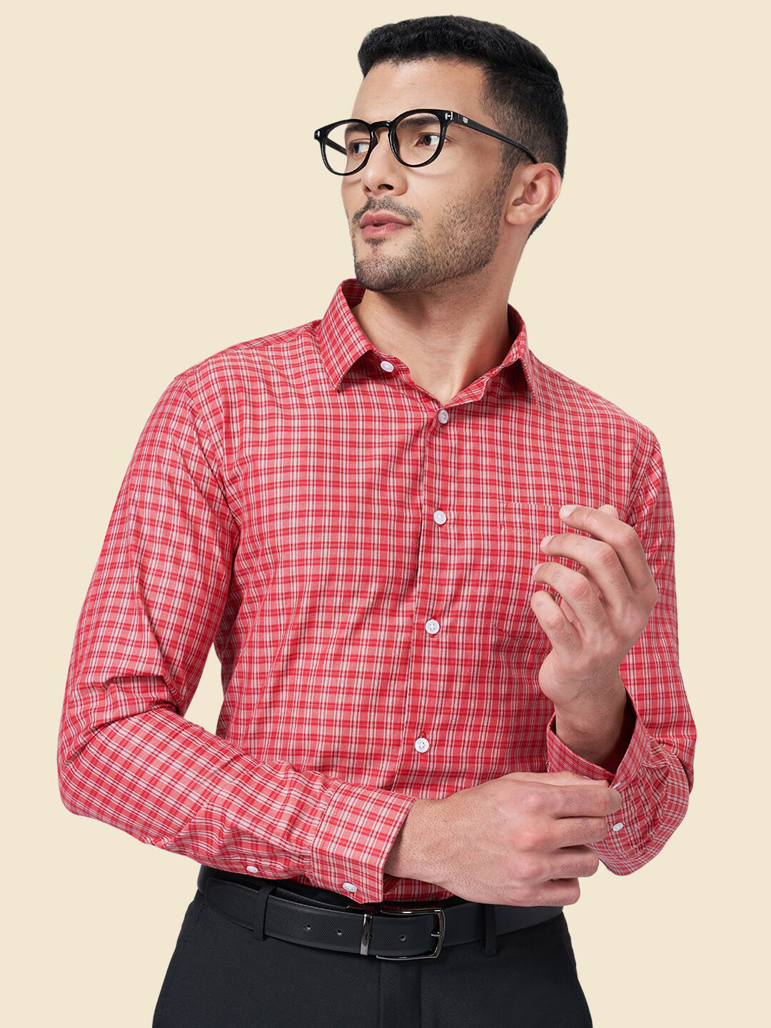 YU by Pantaloons Slim Fit Checked Formal Shirt, Red
YU by Pantaloons Slim Fit Checked Formal Shirt, Red