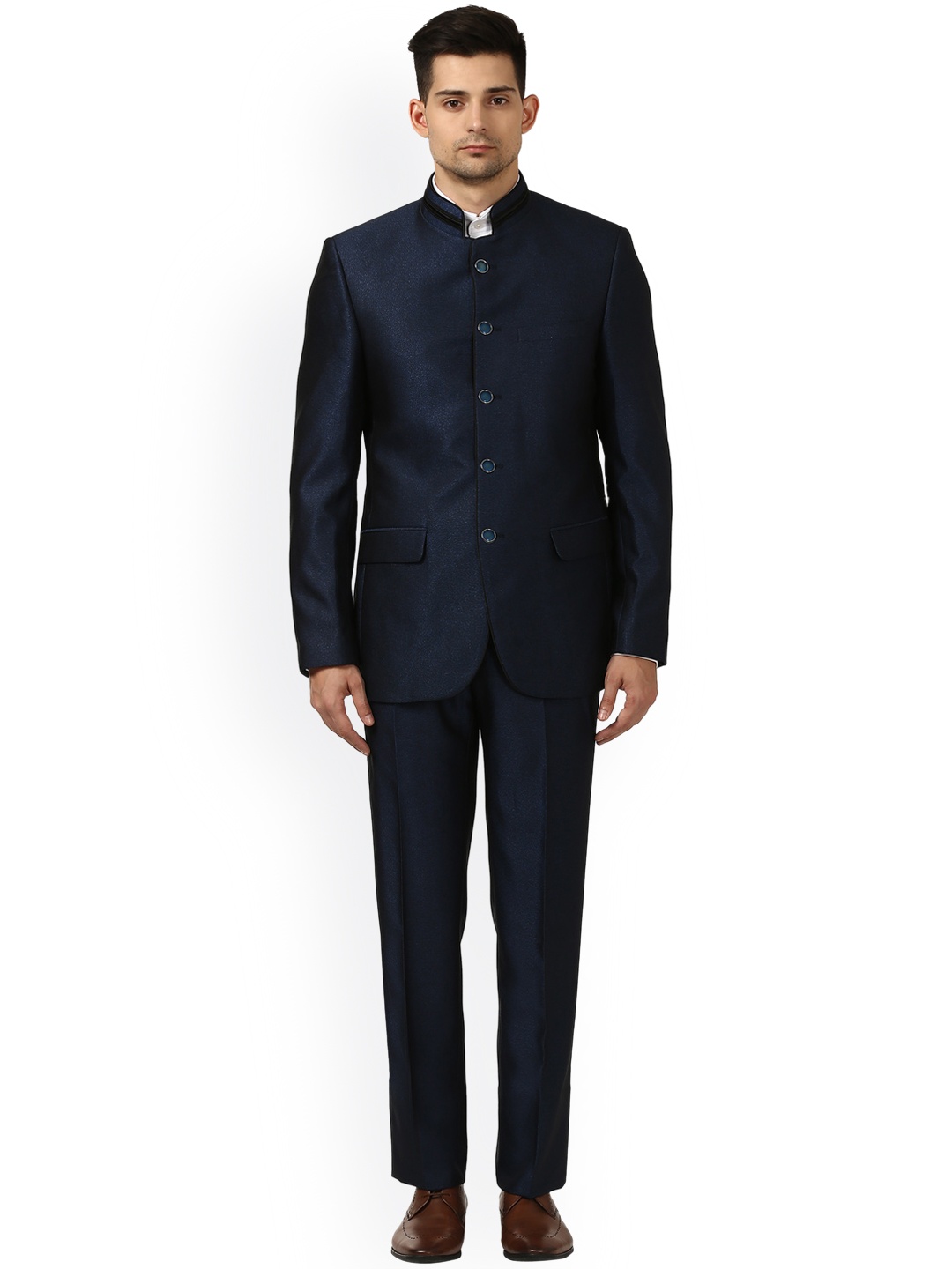 Raymond Blue Bandhgala Formal Suit