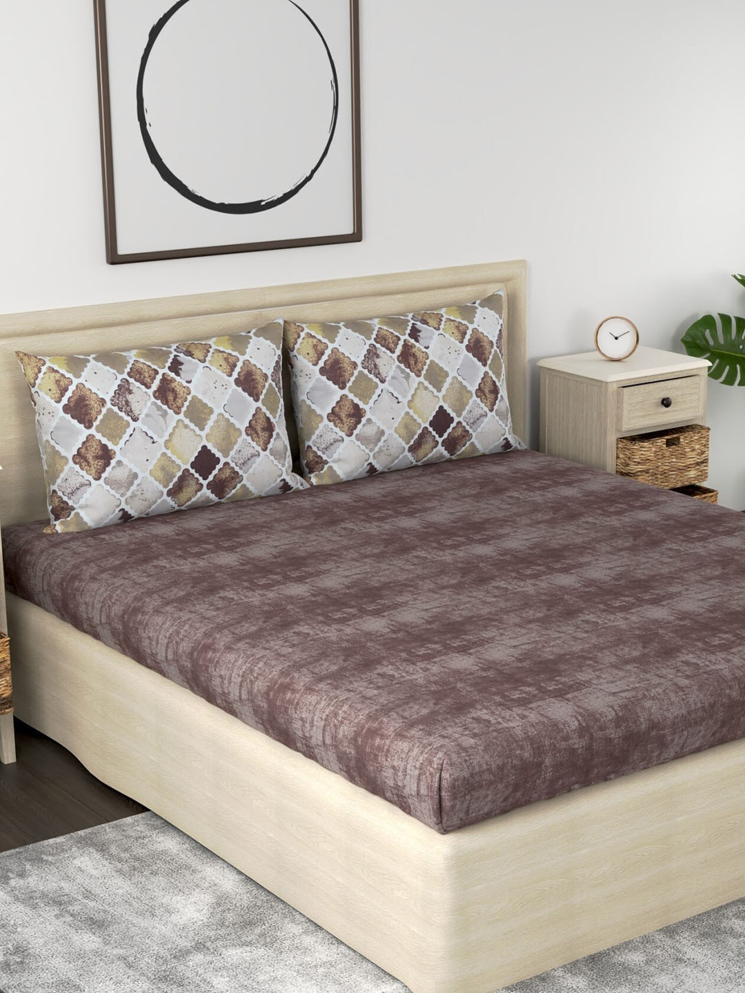 Huesland Aspire Brown & White Tie & Dye 186 TC Cotton King Bedsheet with 2 Pillow Covers
Huesland Aspire Brown & White Tie & Dye 186 TC Cotton King Bedsheet with 2 Pillow Covers