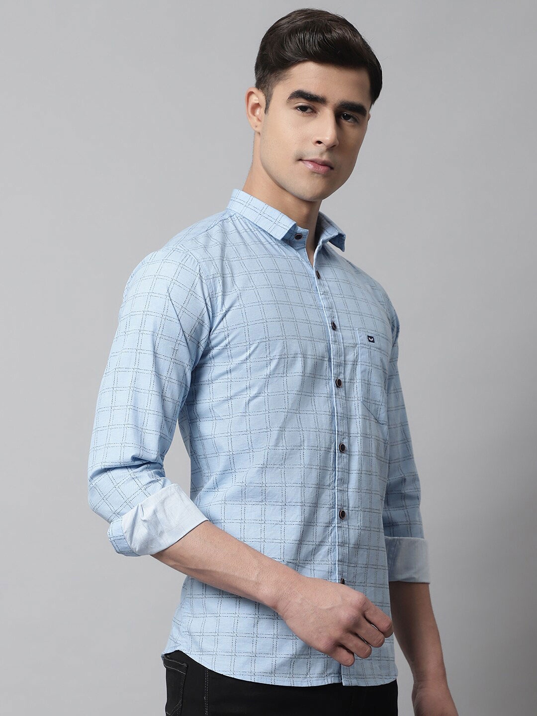 Majestic Man Smart Slim Fit Grid Tattersall Checked Spread Collar Casual Pure Cotton Shirt, Blue
Majestic Man Smart Slim Fit Grid Tattersall Checked Spread Collar Casual Pure Cotton Shirt, Blue