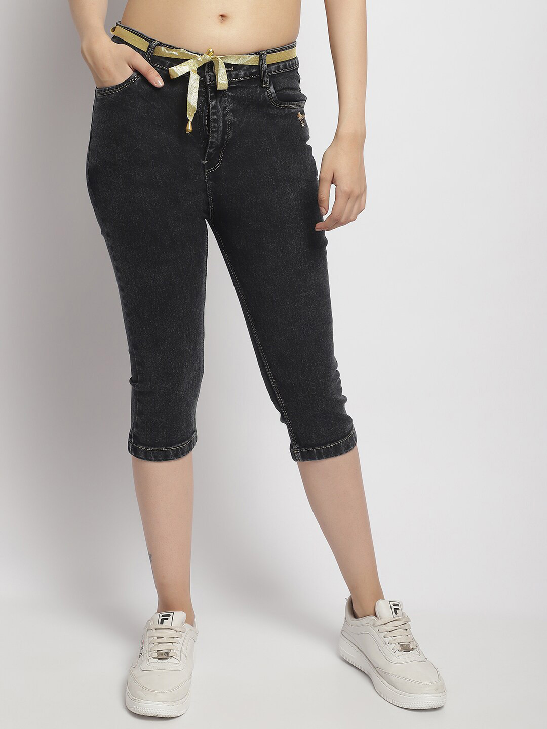 ELLIS Women Skinny Fit Mid-Rise Capris, Black
ELLIS Women Skinny Fit Mid-Rise Capris, Black