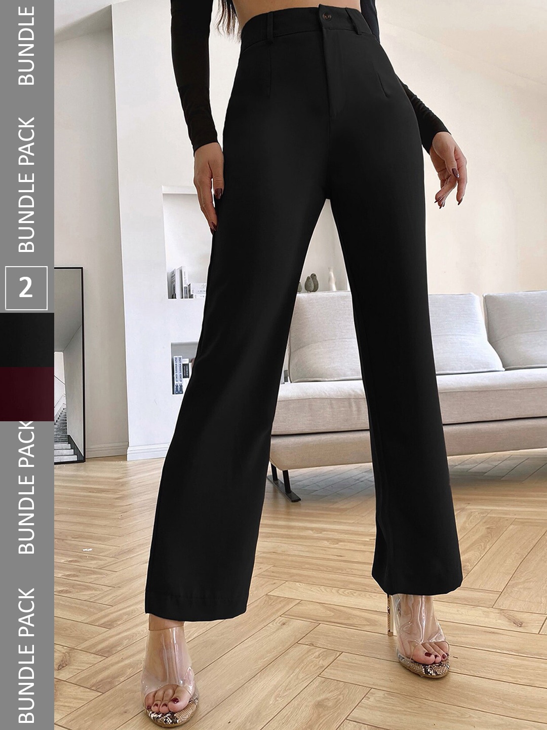 LEE TEX Women Pack Of 2 Relaxed Straight Leg High-Rise Easy Wash Parallel Trousers, Black
LEE TEX Women Pack Of 2 Relaxed Straight Leg High-Rise Easy Wash Parallel Trousers, Black