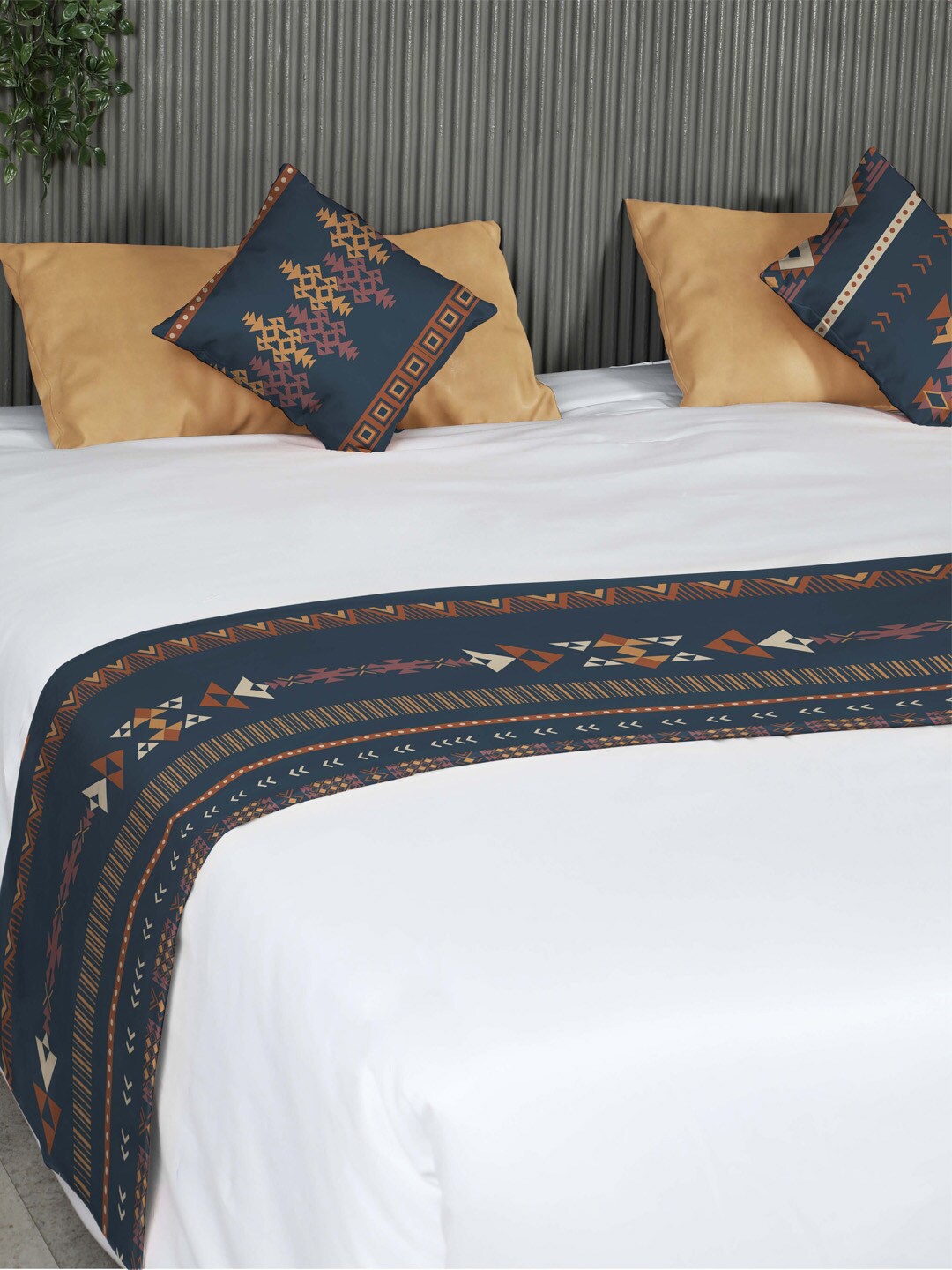 SPACES Blue & Brown Turkish Tribal Printed Reversible Bed Runner With 2 Cushion Covers
SPACES Blue & Brown Turkish Tribal Printed Reversible Bed Runner With 2 Cushion Covers