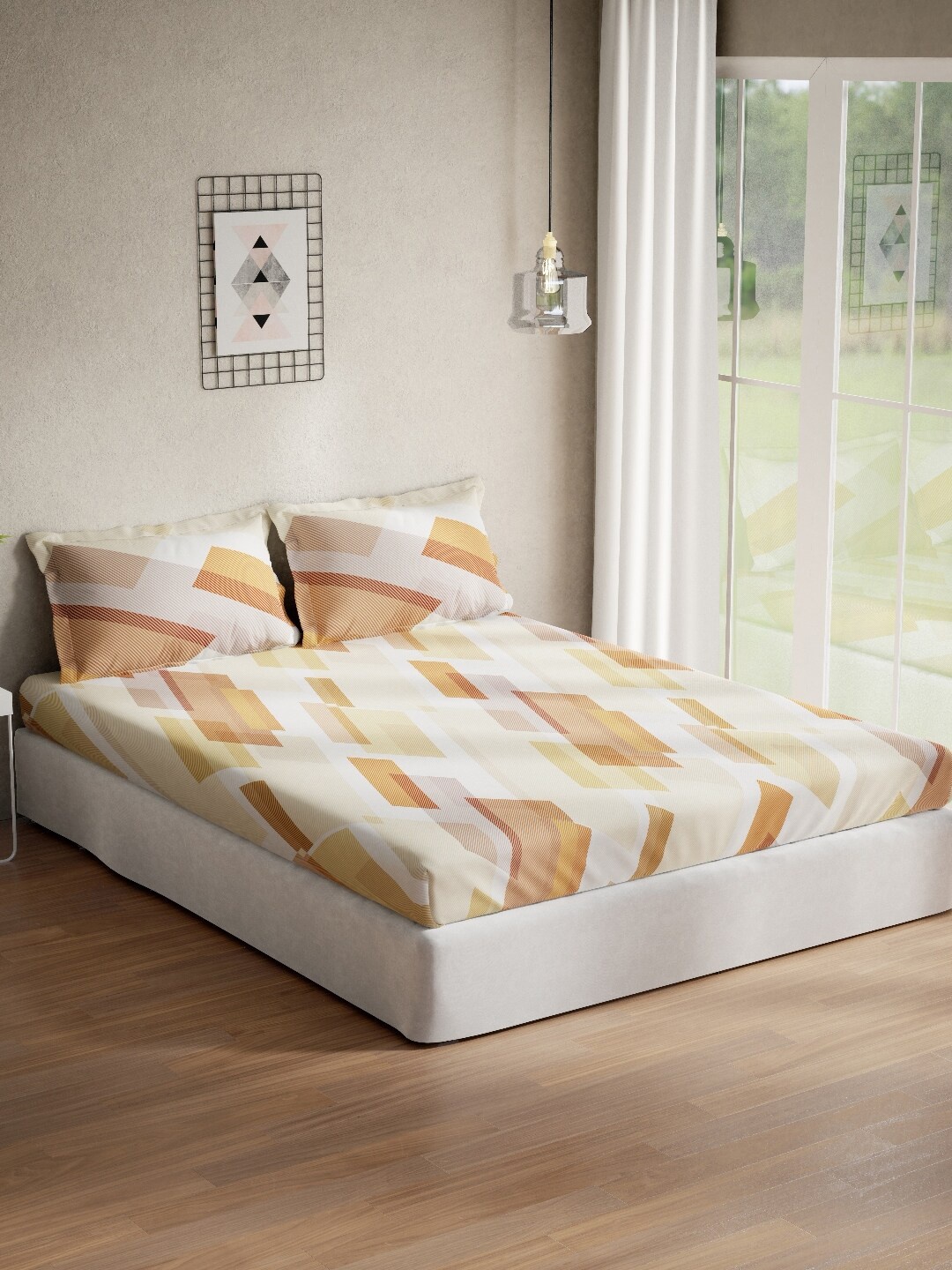 DDecor Yellow & Brown Abstract Printed 140 TC Cotton Queen Bedsheet With 2 Pillow Covers
DDecor Yellow & Brown Abstract Printed 140 TC Cotton Queen Bedsheet With 2 Pillow Covers