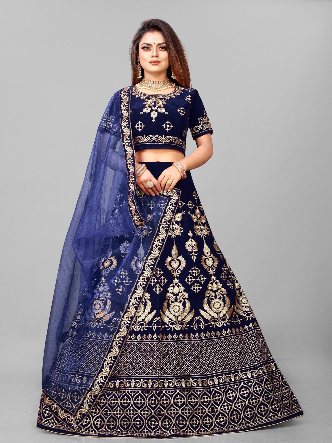 APNISHA Embroidered Thread Work Semi-Stitched Lehenga & Unstitched Blouse With Dupatta, Blue
APNISHA Embroidered Thread Work Semi-Stitched Lehenga & Unstitched Blouse With Dupatta, Blue