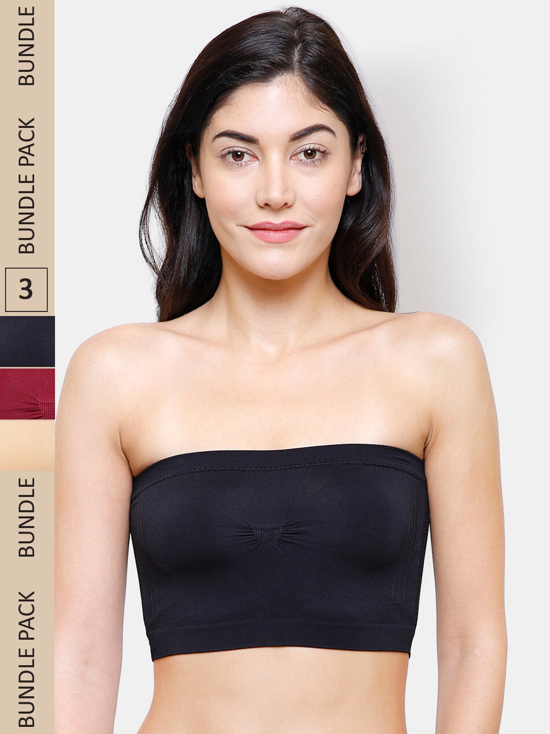 NOIRA Pack Of 3 Half Coverage Lightly Padded All Day Comfort Cotton Bandeau Bra, Black
NOIRA Pack Of 3 Half Coverage Lightly Padded All Day Comfort Cotton Bandeau Bra, Black