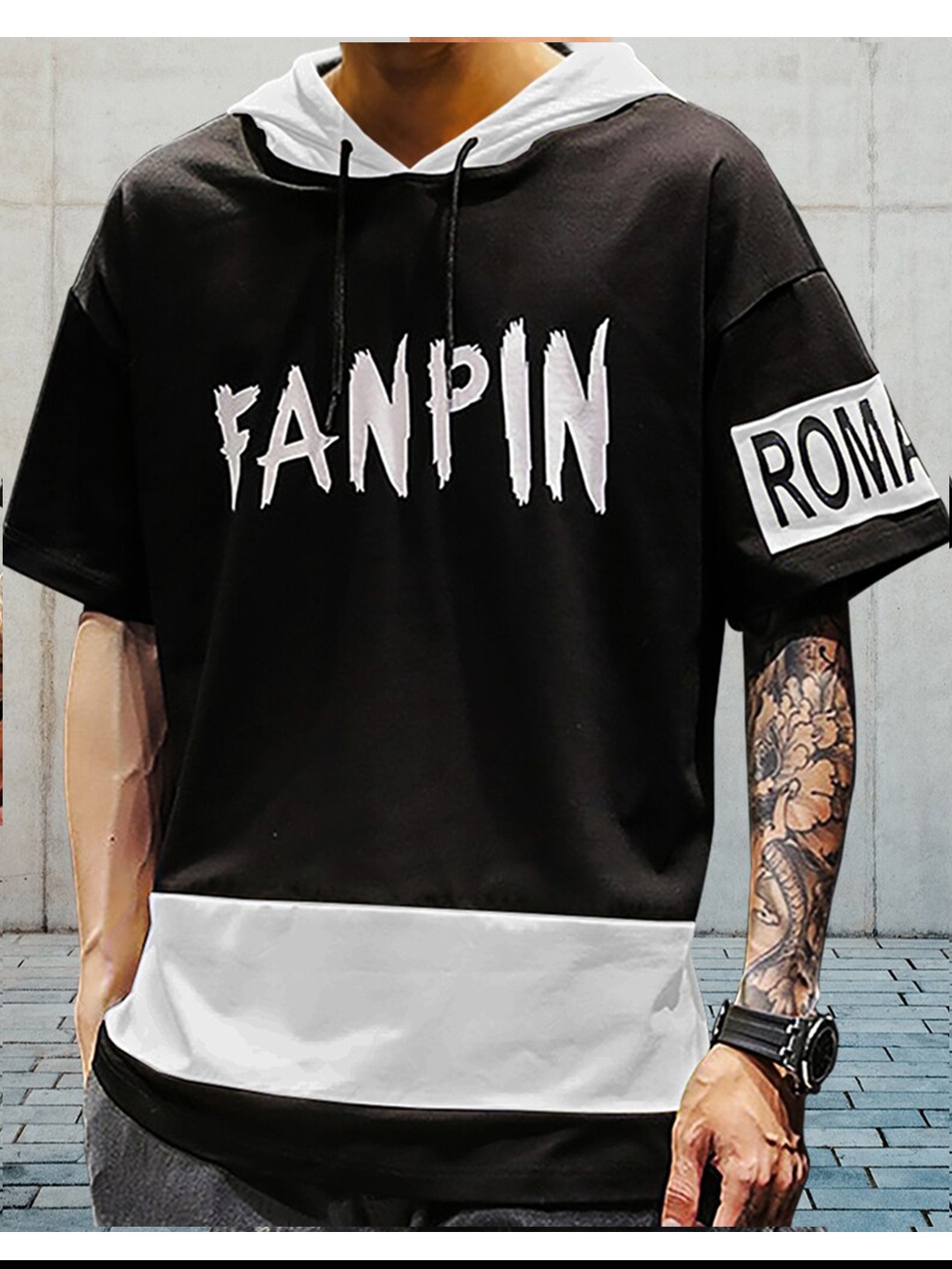Eyebogler Typography Printed Hooded Drop-Shoulder Cotton Oversize T-shirt, Black
Eyebogler Typography Printed Hooded Drop-Shoulder Cotton Oversize T-shirt, Black