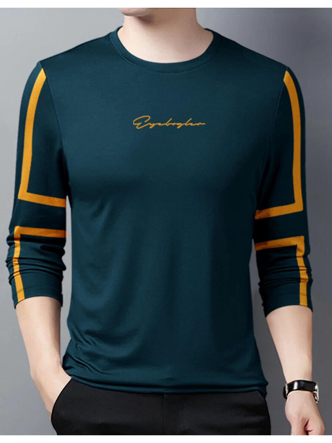 Eyebogler Typography Full Sleeve Cotton T-shirt, Teal
Eyebogler Typography Full Sleeve Cotton T-shirt, Teal