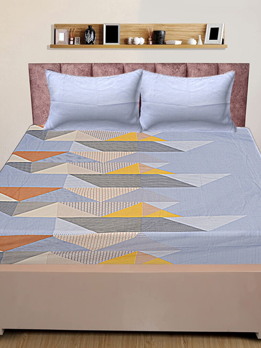 INDHOME LIFE Grey & Brown Pure Cotton Geometric 200 TC Queen Bedsheet With 2 Pillow Covers
INDHOME LIFE Grey & Brown Pure Cotton Geometric 200 TC Queen Bedsheet With 2 Pillow Covers