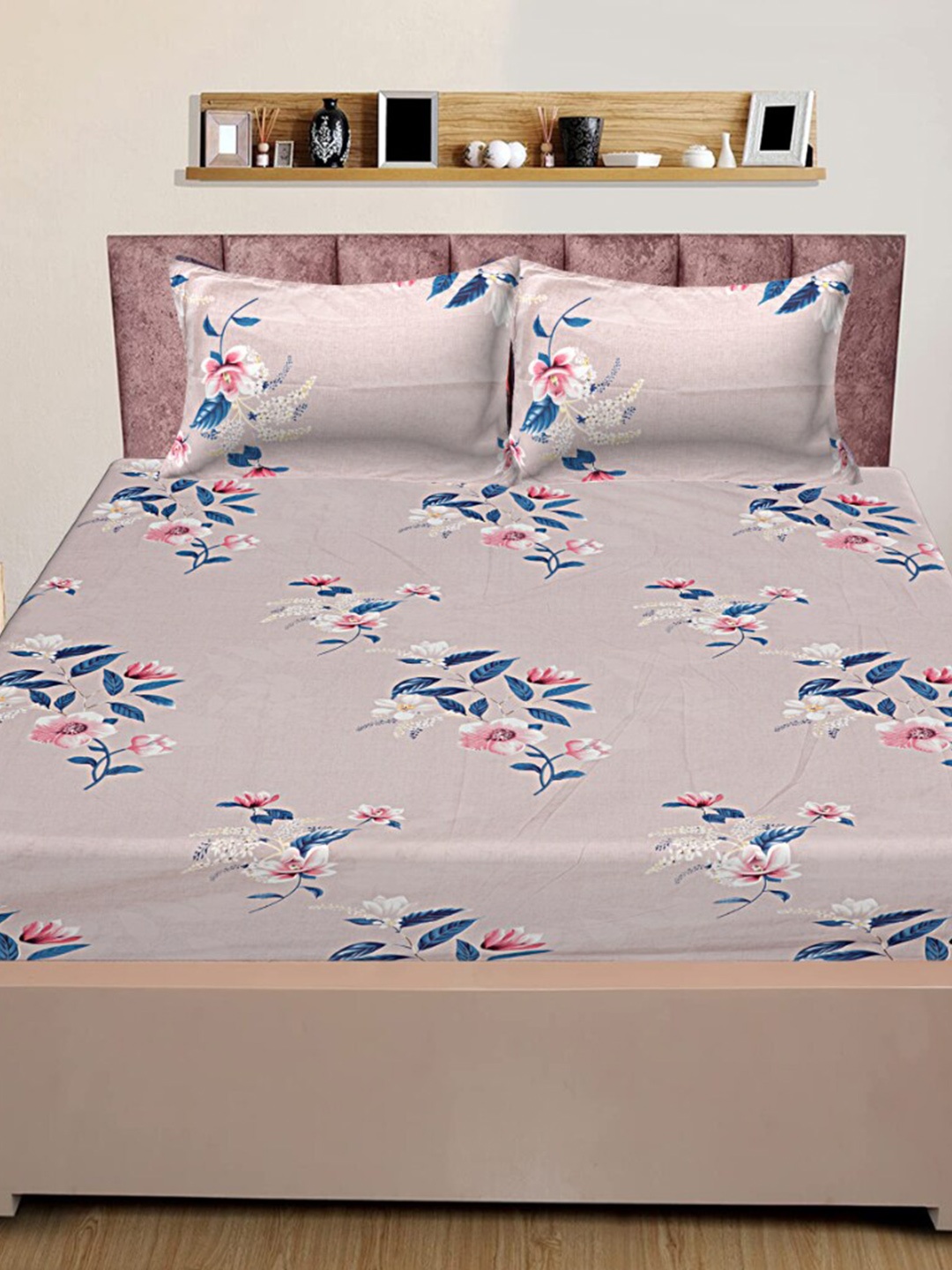 INDHOME LIFE Brown & Blue Pure Cotton Floral 200 TC Queen Bedsheet With 2 Pillow Covers
INDHOME LIFE Brown & Blue Pure Cotton Floral 200 TC Queen Bedsheet With 2 Pillow Covers