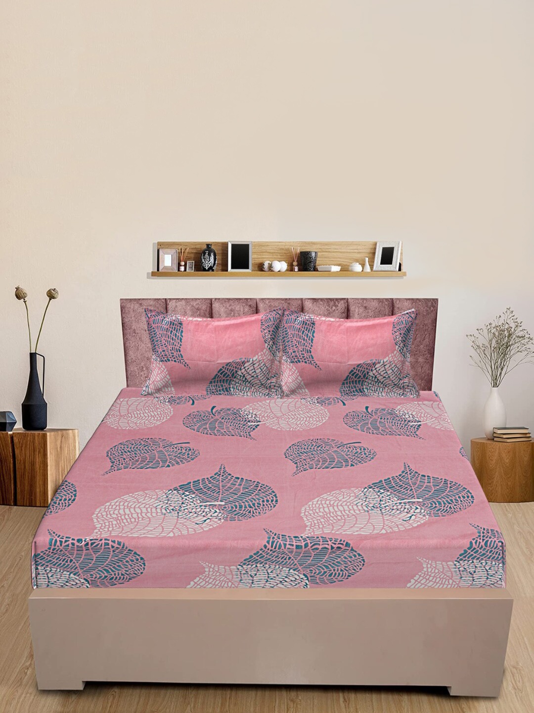 INDHOME LIFE Pink & White Pure Cotton Floral 160 TC Queen Bedsheet With 2 Pillow Covers
INDHOME LIFE Pink & White Pure Cotton Floral 160 TC Queen Bedsheet With 2 Pillow Covers