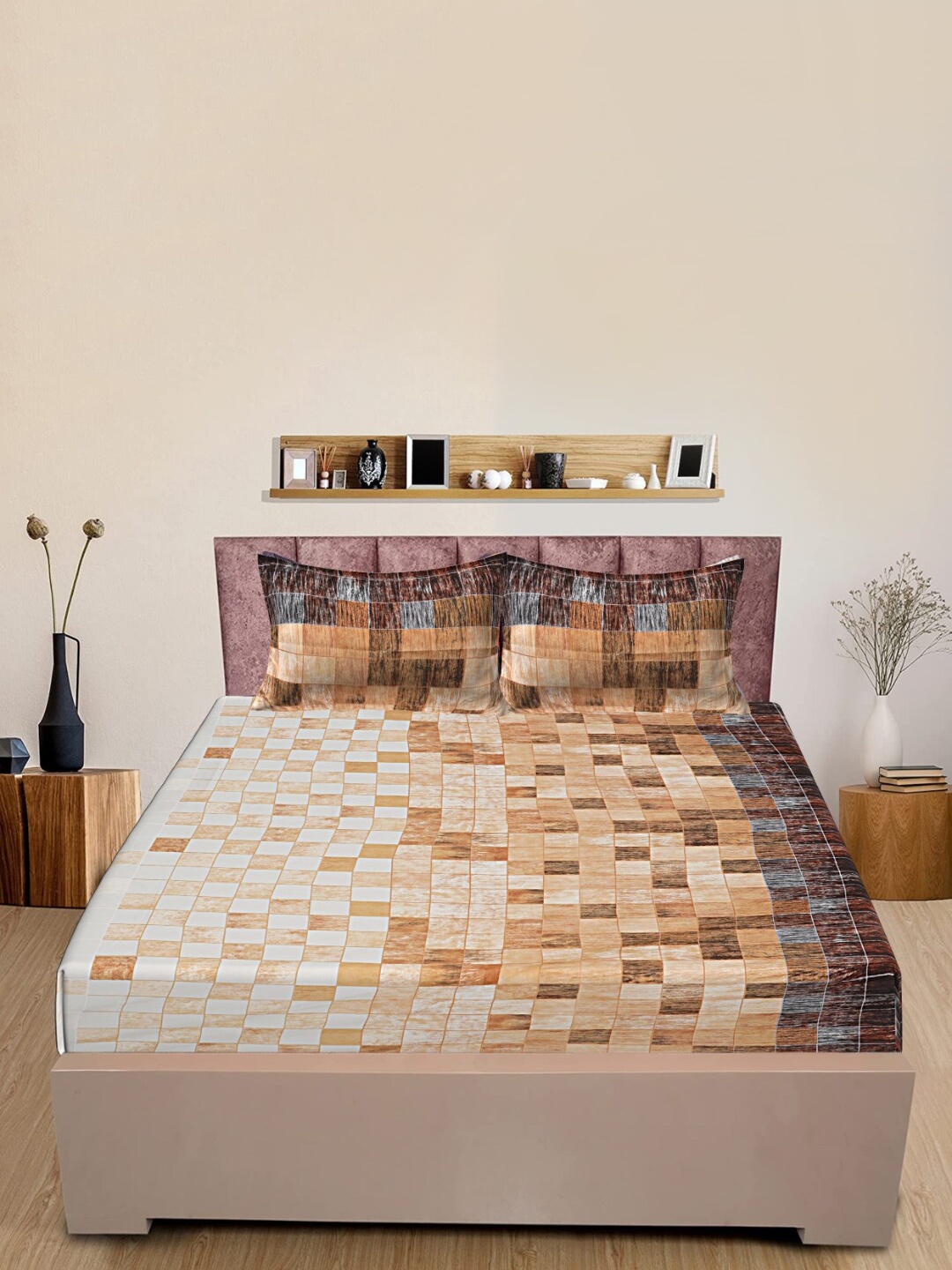 INDHOME LIFE Brown & White Pure Cotton Geometric 200 TC Queen Bedsheet & 2 Pillow Covers
INDHOME LIFE Brown & White Pure Cotton Geometric 200 TC Queen Bedsheet & 2 Pillow Covers
