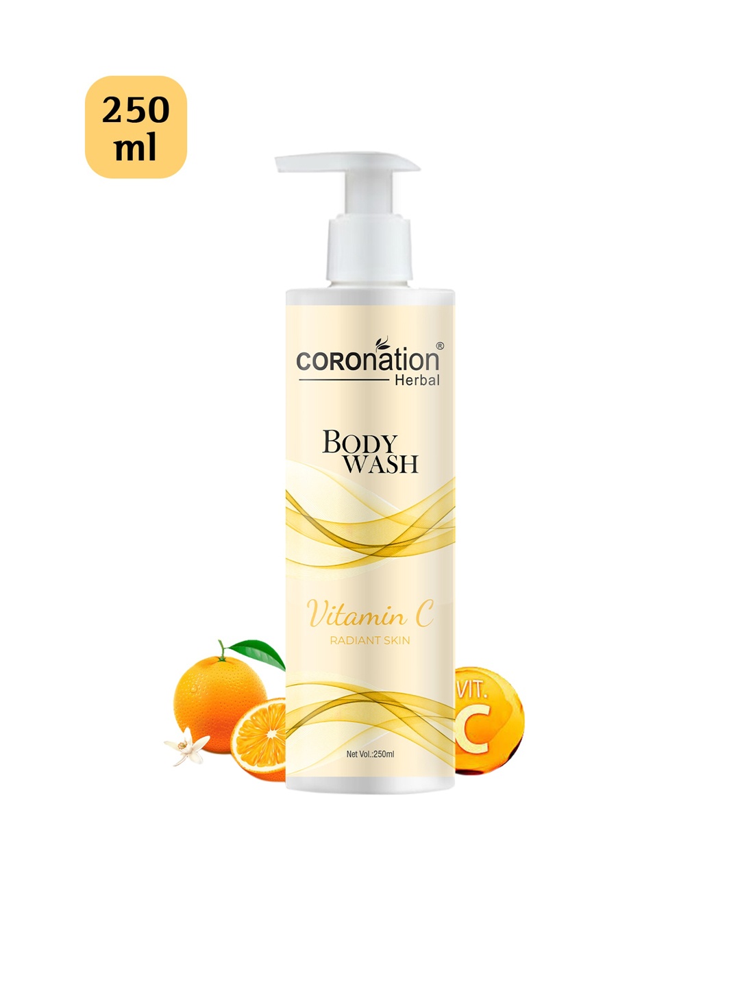 COROnation Herbal Vitamin C Radiant Skin Body Wash with Neem & Oat Protein - 250 ml, Yellow
COROnation Herbal Vitamin C Radiant Skin Body Wash with Neem & Oat Protein - 250 ml, Yellow