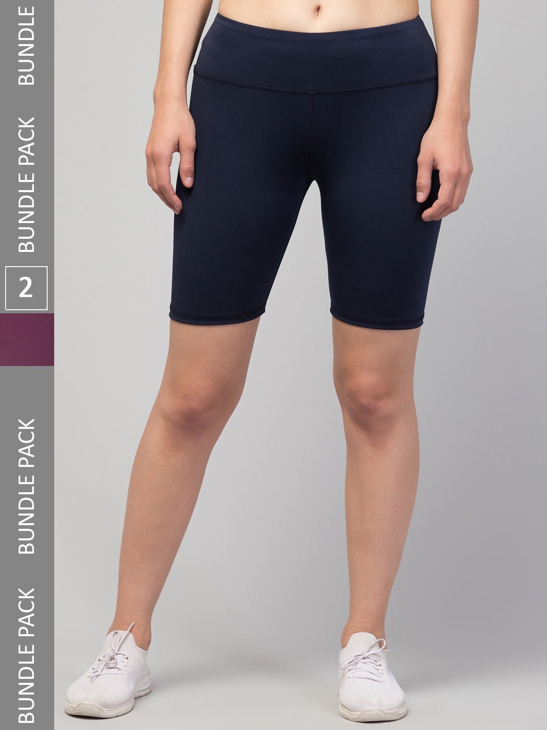 Apraa & Parma Women Pack Of 2 Skinny Fit High-Rise Training Or Gym Sports Shorts, Navy blue
Apraa & Parma Women Pack Of 2 Skinny Fit High-Rise Training Or Gym Sports Shorts, Navy blue