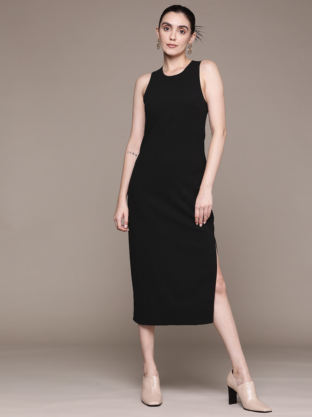 MANGO Bodycon Midi Dress, Black 
MANGO Bodycon Midi Dress, Black