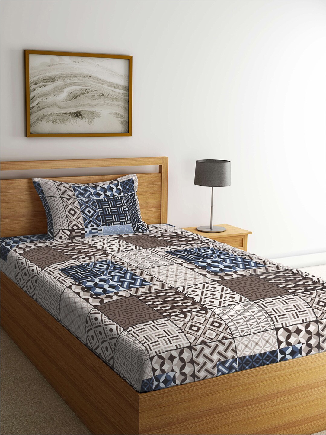KLOTTHE Book Fold Brown & Blue Geometric-Printed 300TC Single Bedsheet With 1 Pillow Cover
KLOTTHE Book Fold Brown & Blue Geometric-Printed 300TC Single Bedsheet With 1 Pillow Cover