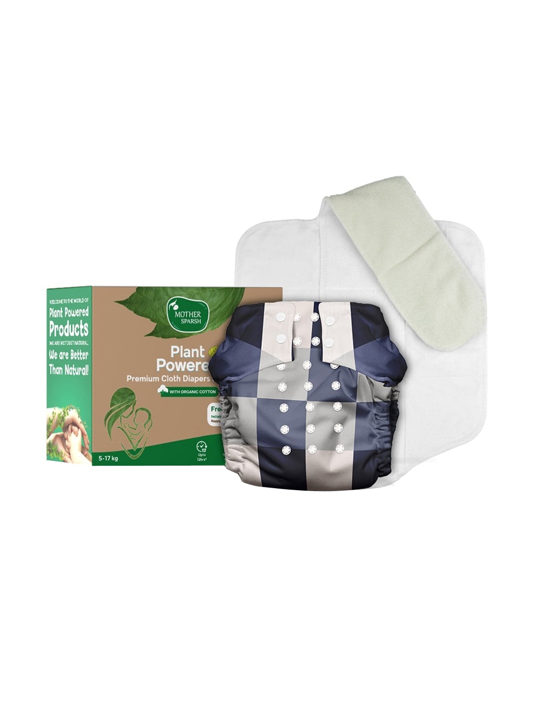 Mother Sparsh Babies Plant Powered Cloth Diaper with Built-in Booster Pad - Master Charlie, Navy blue
Mother Sparsh Babies Plant Powered Cloth Diaper with Built-in Booster Pad - Master Charlie, Navy blue