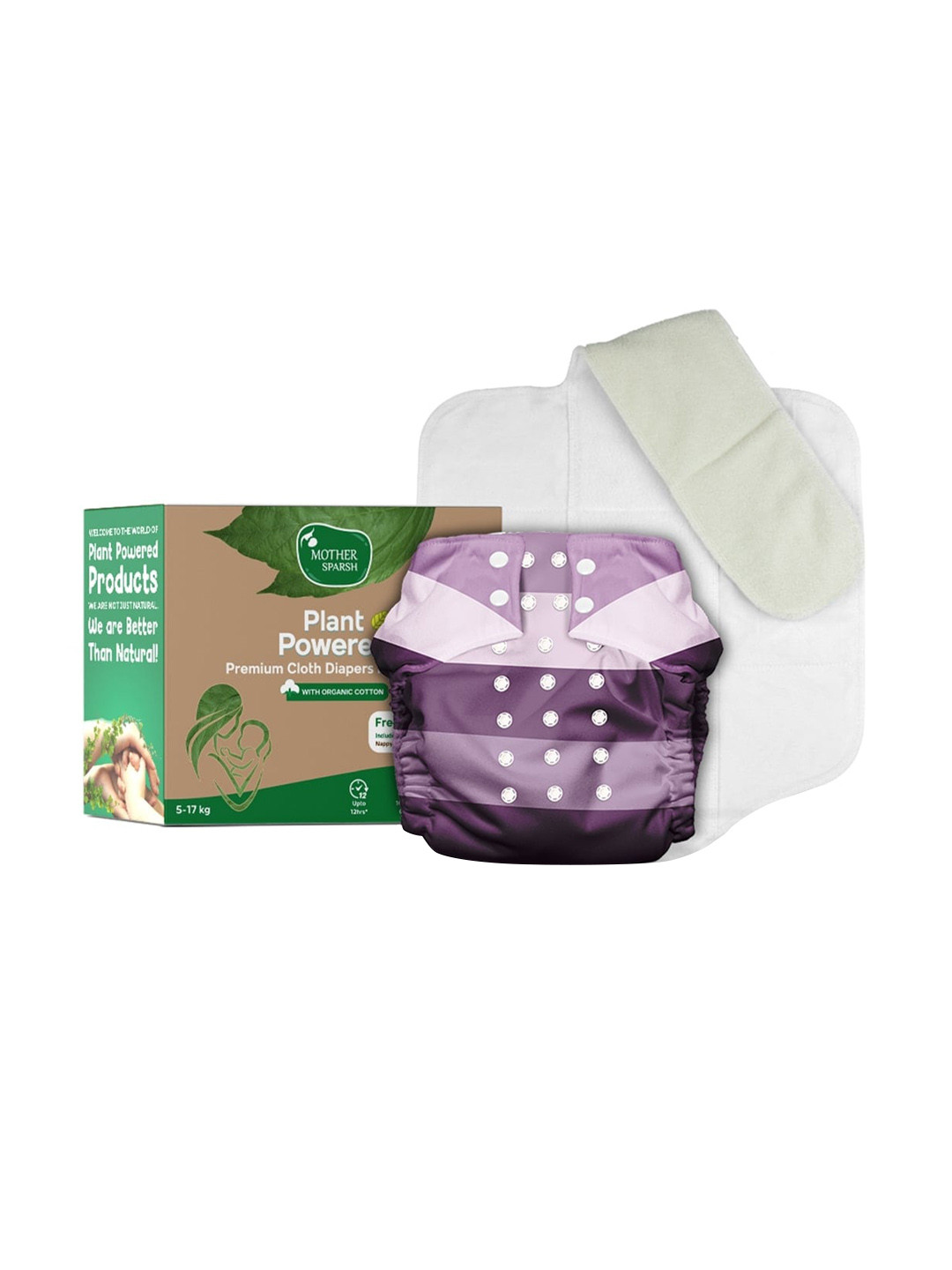 Mother Sparsh Babies Plant Powered Cloth Diaper with Built-in Booster Pad - Little Stunner, Purple
Mother Sparsh Babies Plant Powered Cloth Diaper with Built-in Booster Pad - Little Stunner, Purple