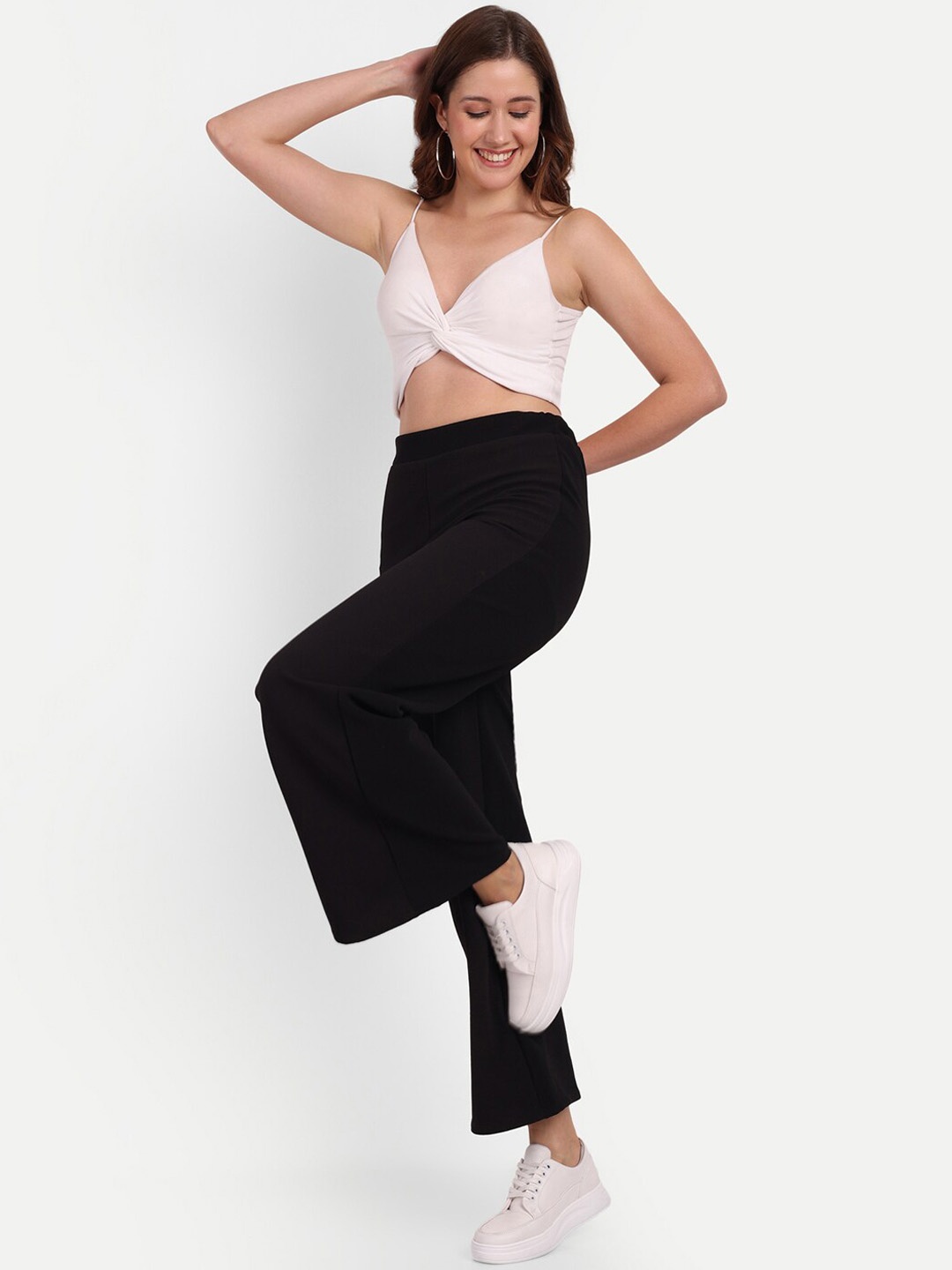 BROADSTAR Women Relaxed Loose Fit High-Rise Easy Wash Stretchable Parallel Trousers, Black
BROADSTAR Women Relaxed Loose Fit High-Rise Easy Wash Stretchable Parallel Trousers, Black