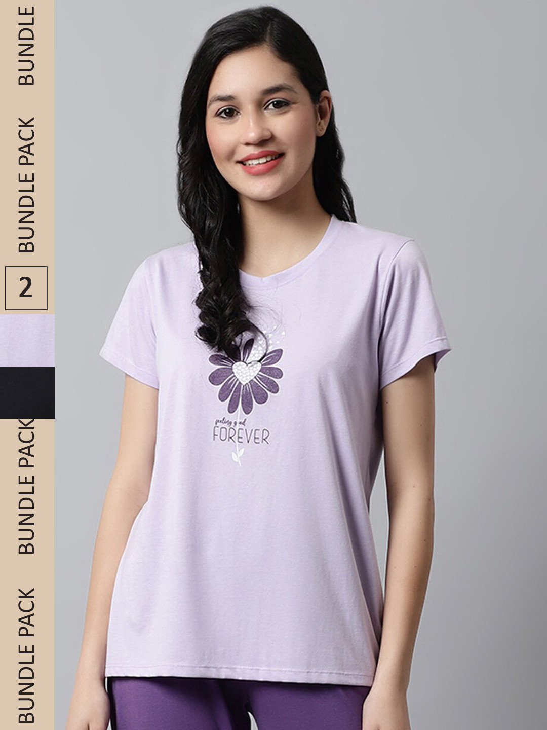 Kanvin Black & Violet Pack Of 2 Printed T-shirt
Kanvin Black & Violet Pack Of 2 Printed T-shirt
