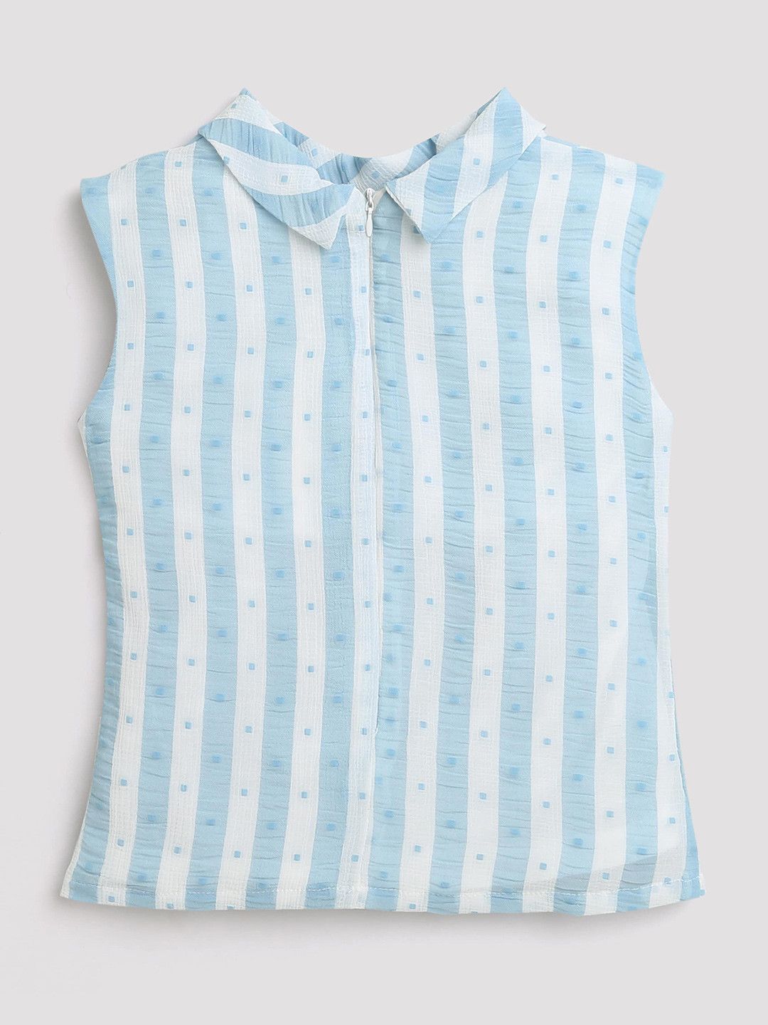 Tiny Girl Striped Peter Pan Collar Shirt Style Top, Blue 
Tiny Girl Striped Peter Pan Collar Shirt Style Top, Blue