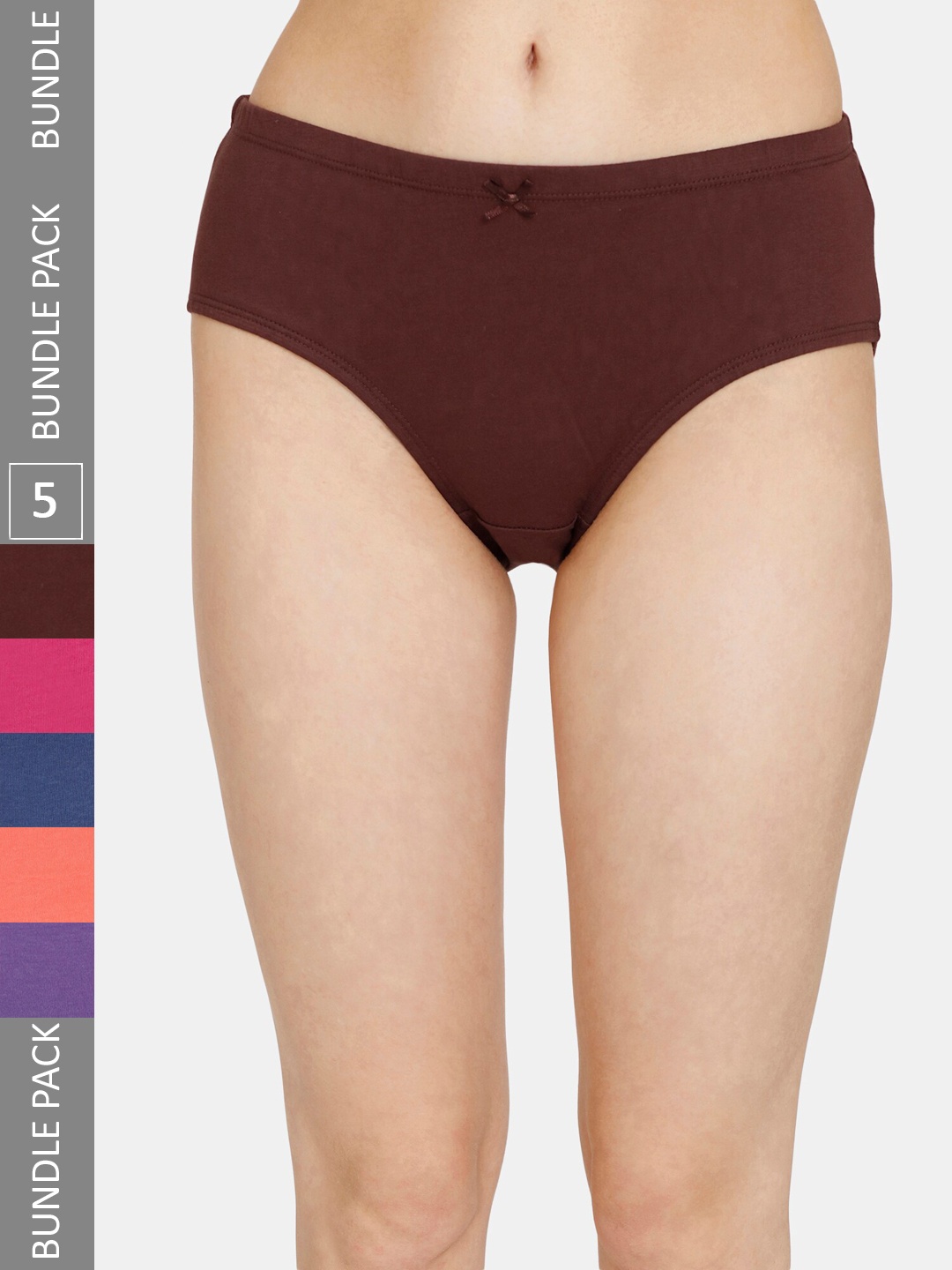 Rosaline by Zivame Pack Of 5 Pure Cotton Hipster Briefs, Blue