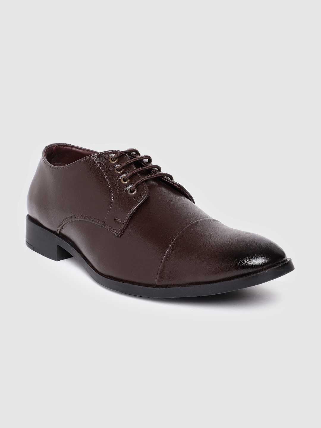 Duke Men Solid Formal Derbys, Coffee brown