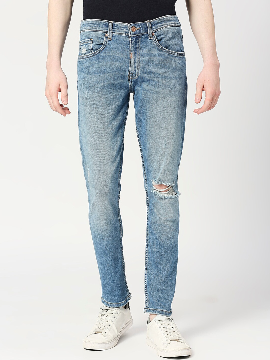 LOVEGEN Men Mildly Distressed Whiskers Light Fade Skinny Fit Stretchable Jeans, Blue
LOVEGEN Men Mildly Distressed Whiskers Light Fade Skinny Fit Stretchable Jeans, Blue