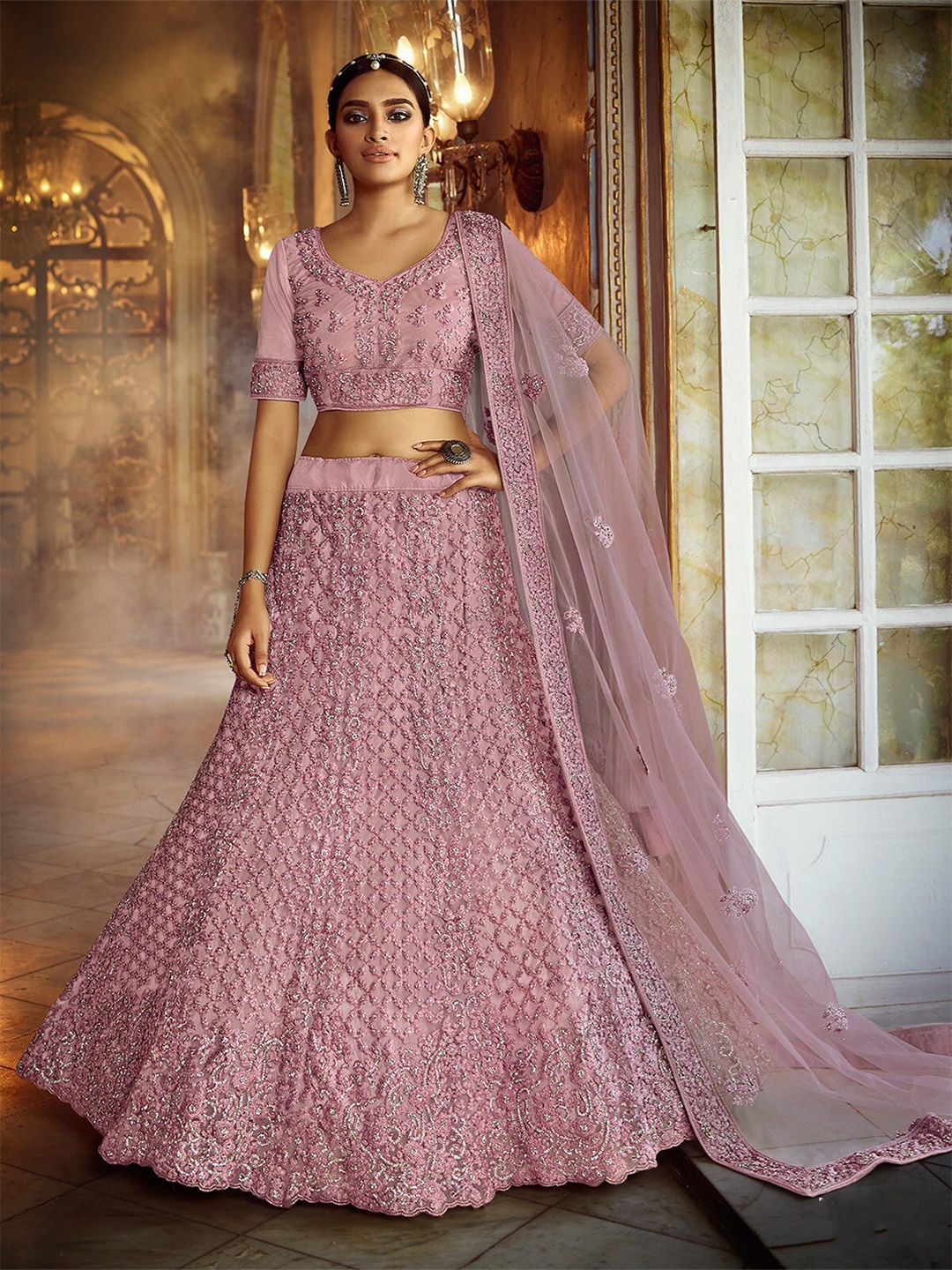 ODETTE Embroidered Thread Work Semi-Stitched Lehenga & Unstitched Blouse With Dupatta, Pink
ODETTE Embroidered Thread Work Semi-Stitched Lehenga & Unstitched Blouse With Dupatta, Pink