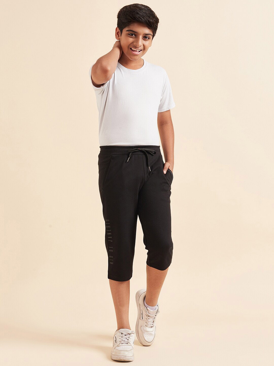 Sweet Dreams Boys Mid-Rise Regular Fit Three-Fourth Length Cotton Track Pants, Black
Sweet Dreams Boys Mid-Rise Regular Fit Three-Fourth Length Cotton Track Pants, Black