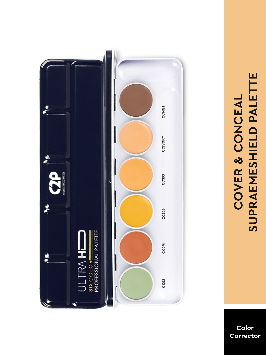 C2P PROFESSIONAL MAKEUP Ultra HD Cover & Conceal 6-In-1 Supremeshield Palette - SCC, Green
C2P PROFESSIONAL MAKEUP Ultra HD Cover & Conceal 6-In-1 Supremeshield Palette - SCC, Green