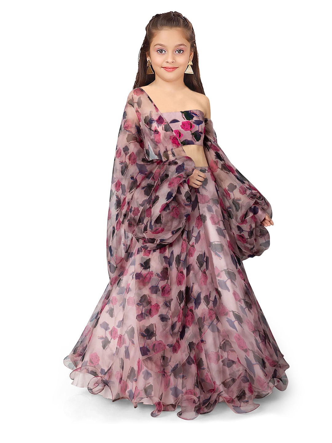 BAESD Girls Printed Semi-Stitched Off-Shoulder Lehenga & Unstitched Blouse With Dupatta, Pink
BAESD Girls Printed Semi-Stitched Off-Shoulder Lehenga & Unstitched Blouse With Dupatta, Pink