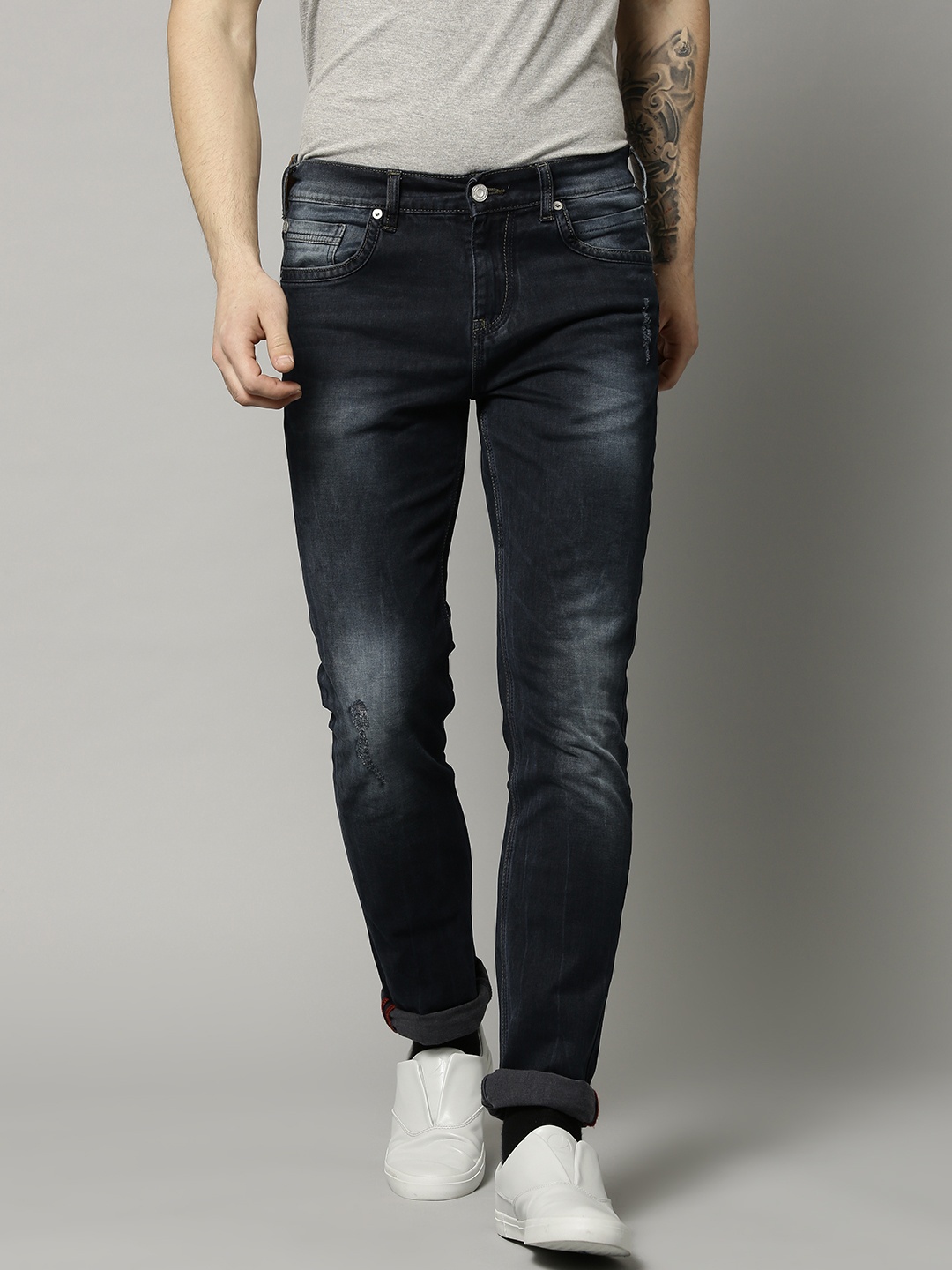 French Connection Men Navy Slim Straight Fit Low Distress Stretchable Jeans, Navy blue
French Connection Men Navy Slim Straight Fit Low Distress Stretchable Jeans, Navy blue