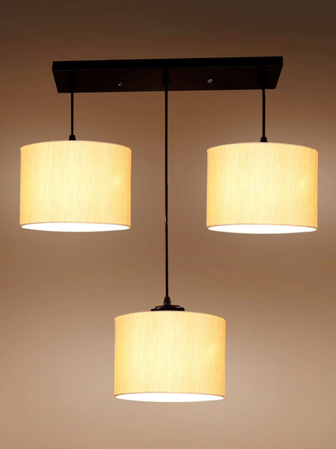 Devansh White & Black Cotton Shade Round Drum Cluster Hanging Lamp, Off white
Devansh White & Black Cotton Shade Round Drum Cluster Hanging Lamp, Off white
