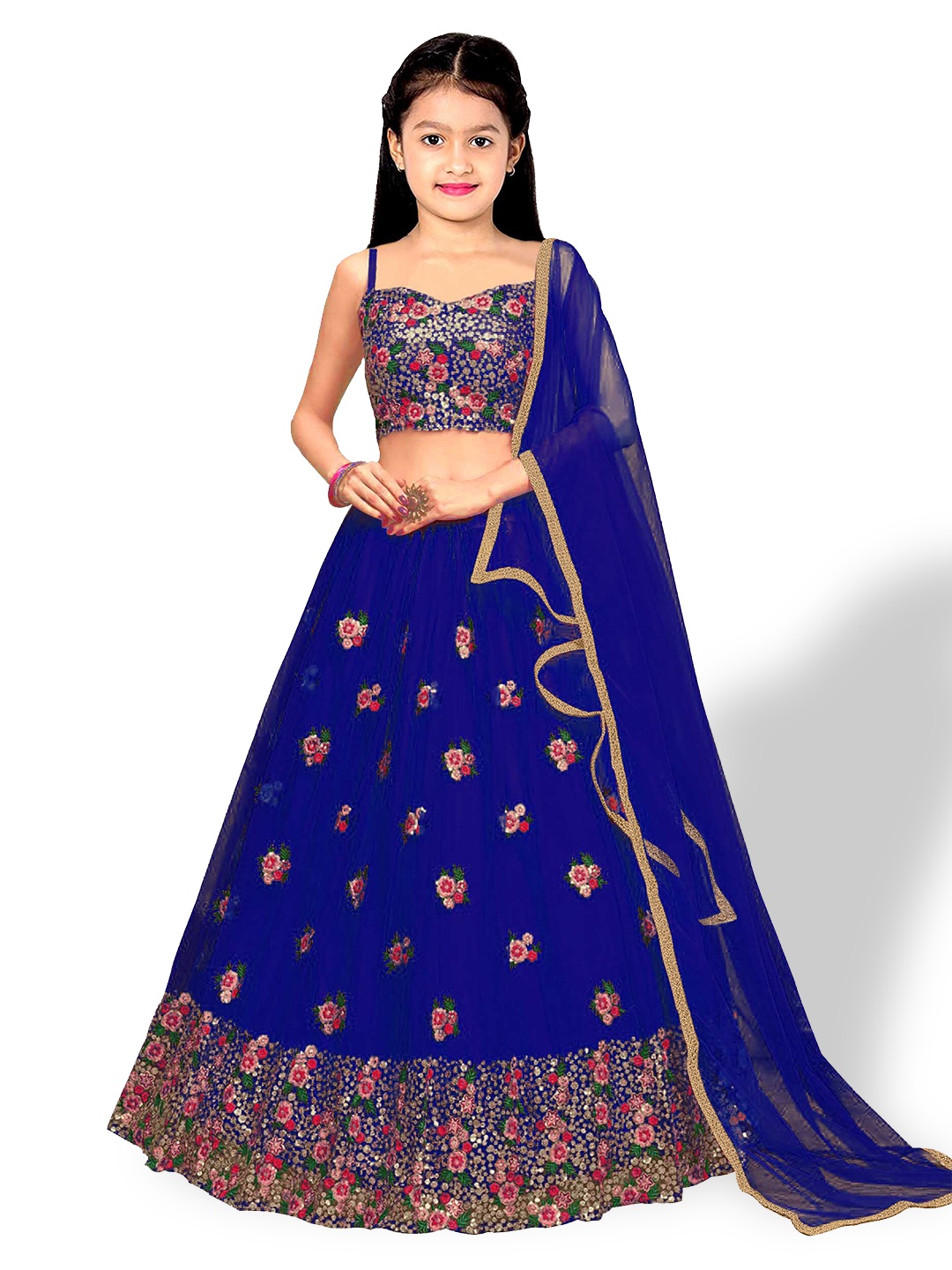 BAESD Girls Embroidered Thread Work Semi-Stitched Lehenga & Unstitched Blouse With Dupatta, Blue
BAESD Girls Embroidered Thread Work Semi-Stitched Lehenga & Unstitched Blouse With Dupatta, Blue