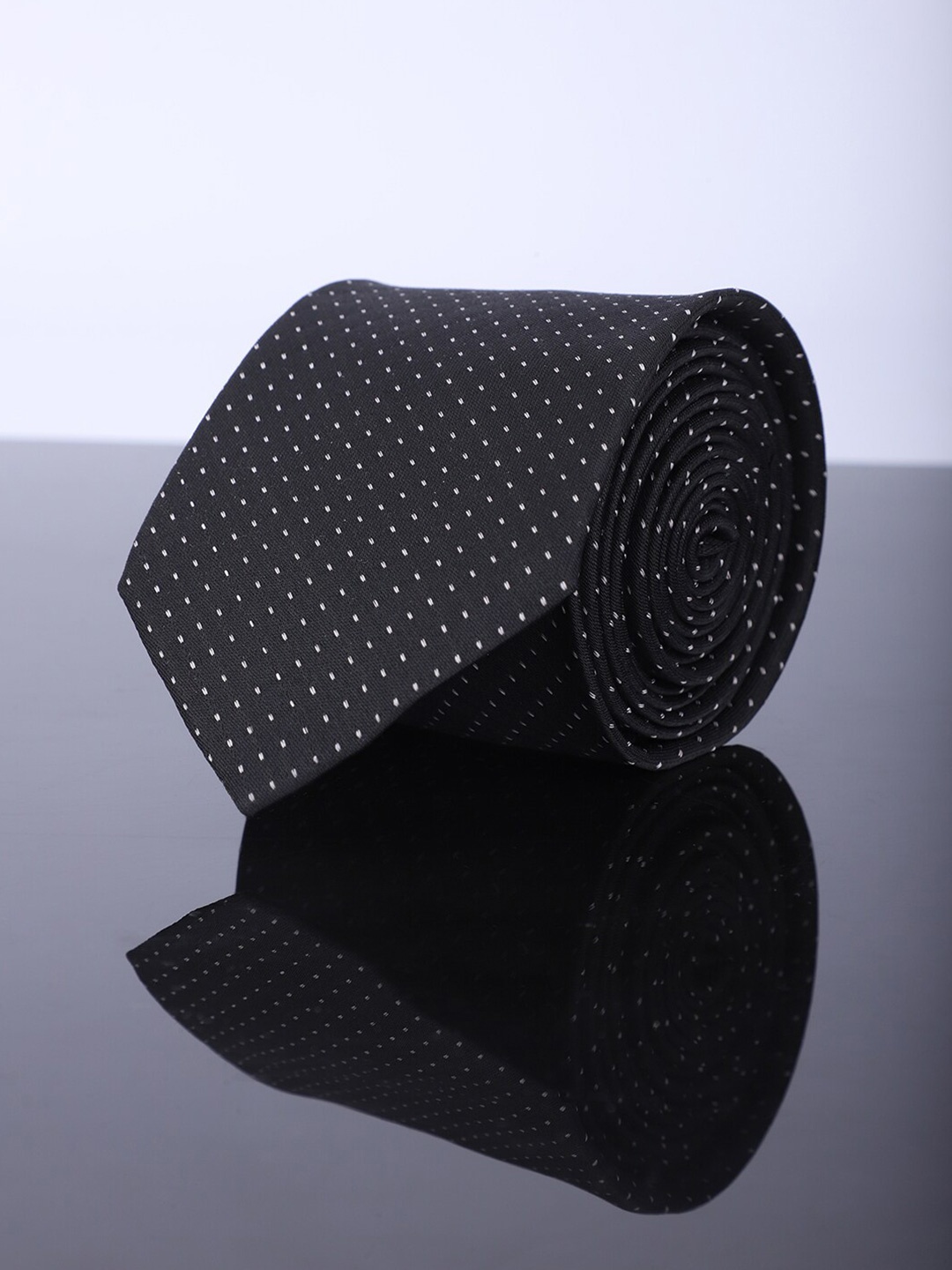 Kastner Men Woven Design Skinny Tie, Black