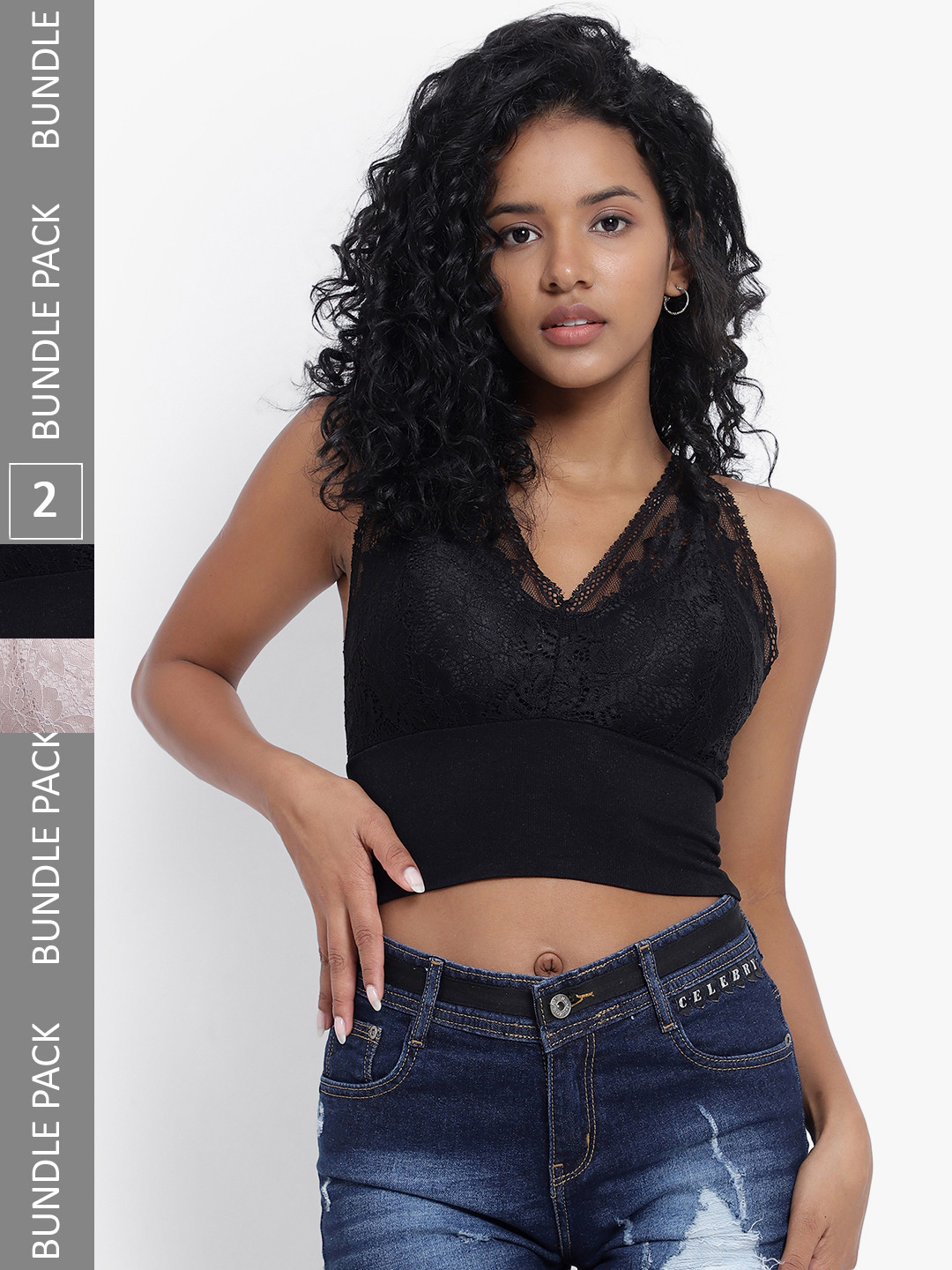 PARKHA Pack Of 2 Floral Bralette Full Coverage Heavily Lacey Dry Fit Padded Bra, Black
PARKHA Pack Of 2 Floral Bralette Full Coverage Heavily Lacey Dry Fit Padded Bra, Black