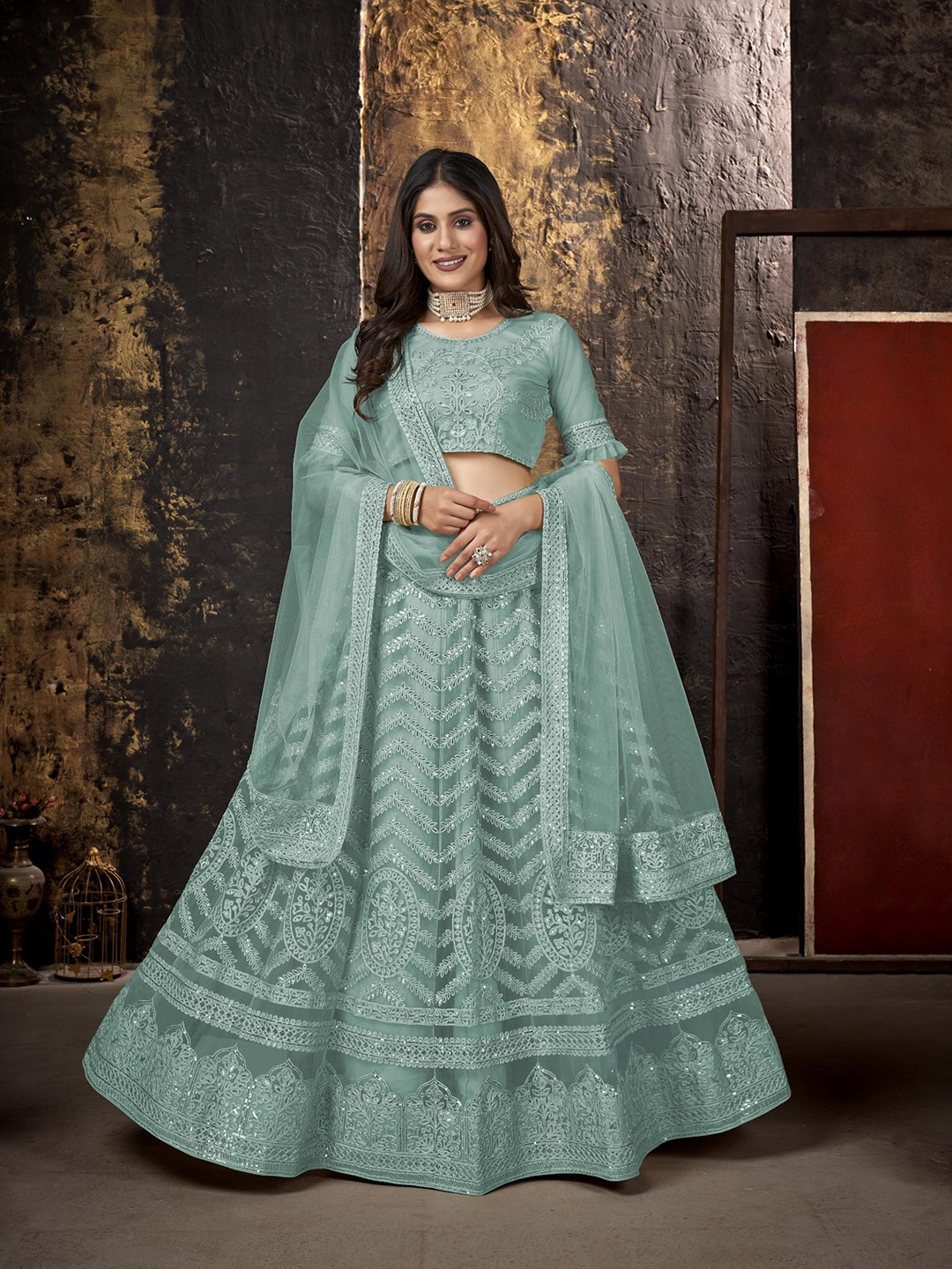 all about you Blue Embroidered Sequinned Semi-Stitched Lehenga & Unstitched Blouse With Dupatta
all about you Blue Embroidered Sequinned Semi-Stitched Lehenga & Unstitched Blouse With Dupatta