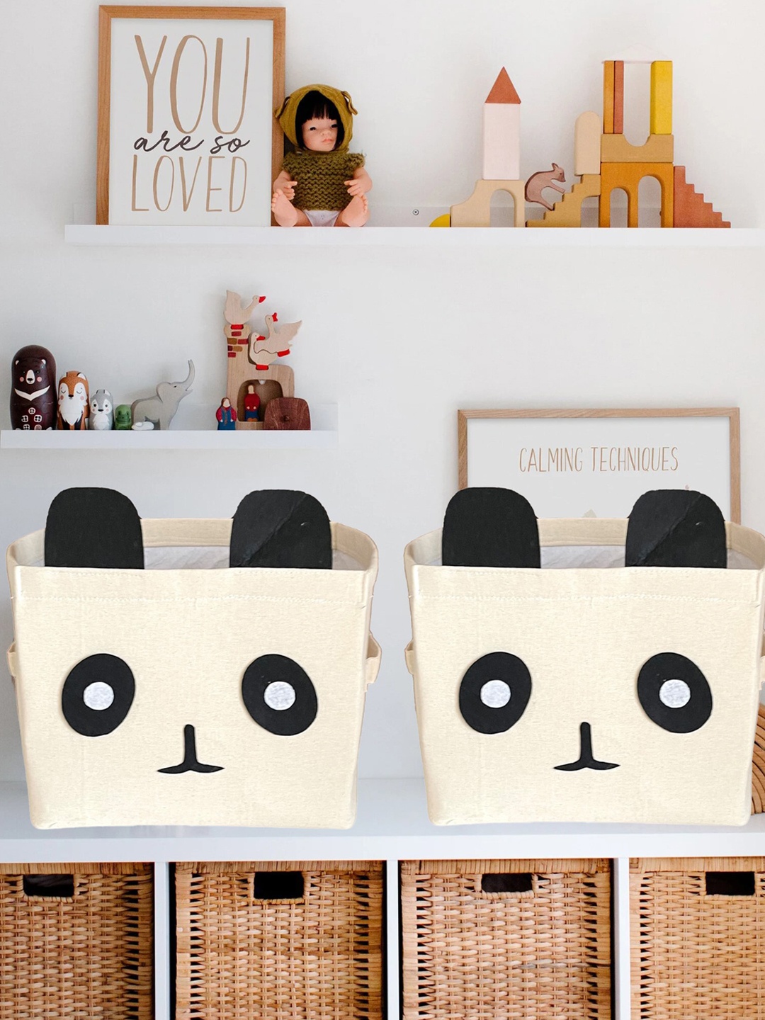 My Gift Booth Kids Cream-Colored 2 Pieces Panda Basket With Handles On The Side
My Gift Booth Kids Cream-Colored 2 Pieces Panda Basket With Handles On The Side