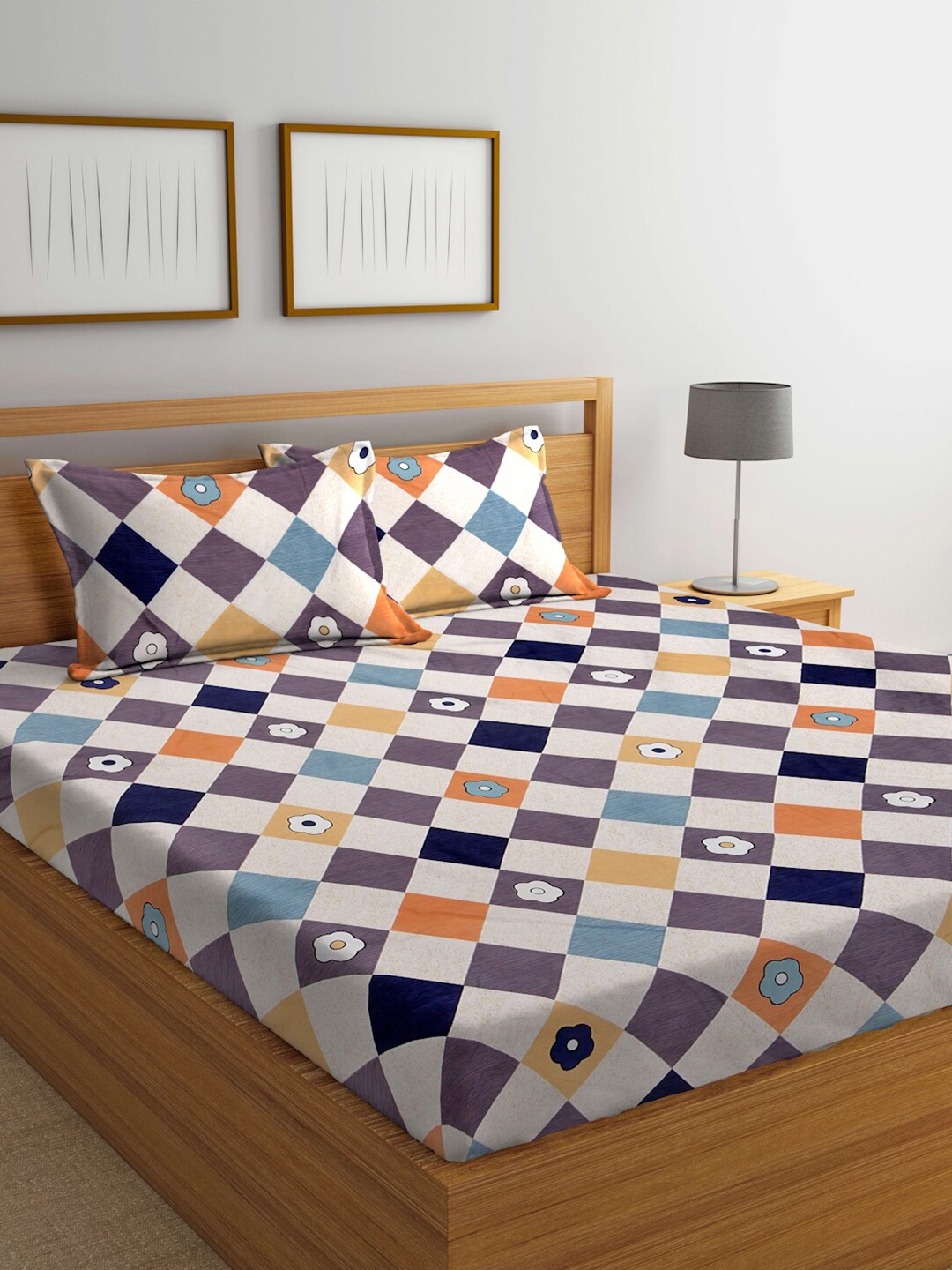 FABINALIV White & Yellow Geometric Print 300 TC Super King Size Bedsheet & 2 Pillow Covers
FABINALIV White & Yellow Geometric Print 300 TC Super King Size Bedsheet & 2 Pillow Covers