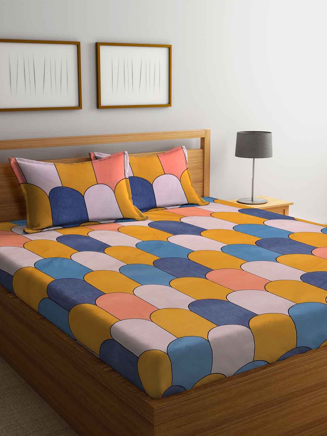 FABINALIV White & Yellow Printed 300 TC Super King Size Bedsheet with 2 Pillow Covers
FABINALIV White & Yellow Printed 300 TC Super King Size Bedsheet with 2 Pillow Covers