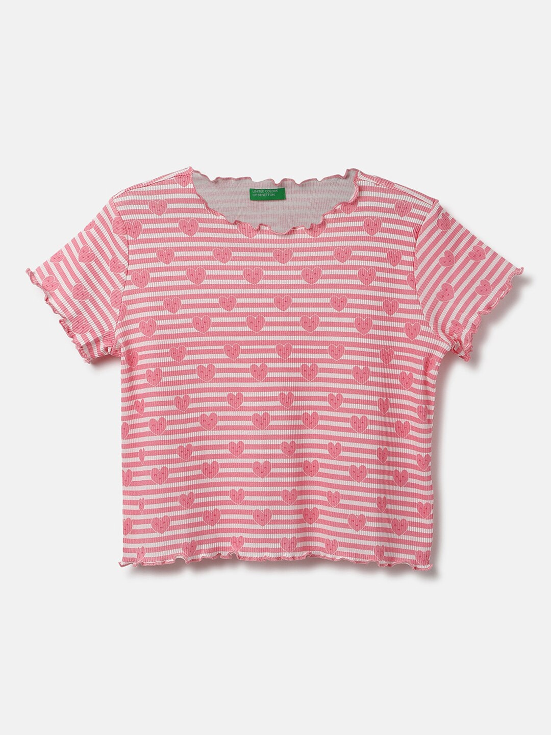 United Colors of Benetton Girls Round Neck Striped & Conversational Printed Cotton Top, Pink
United Colors of Benetton Girls Round Neck Striped & Conversational Printed Cotton Top, Pink