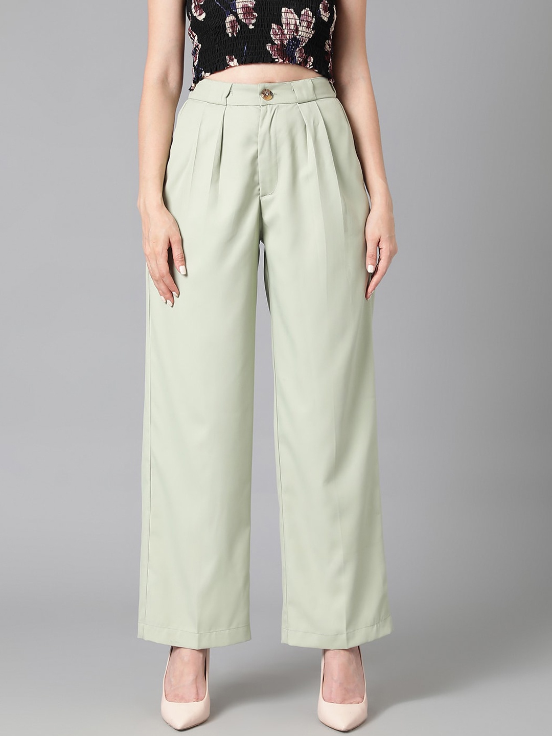 Kotty Women Relaxed Straight Leg Easy Wash Pleated Straight Fit Parallel Trousers, Green
Kotty Women Relaxed Straight Leg Easy Wash Pleated Straight Fit Parallel Trousers, Green