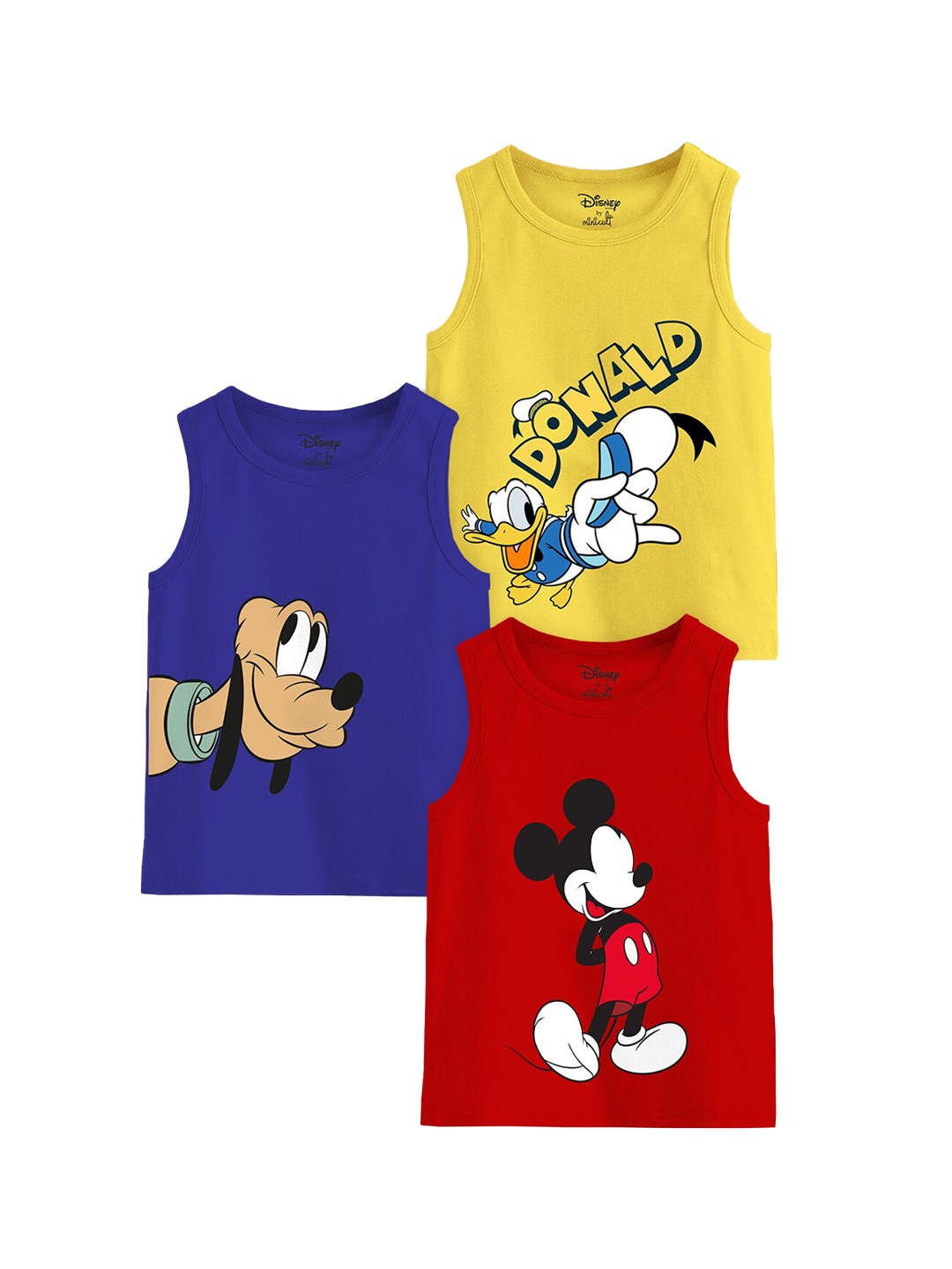 Minicult Kids Pack Of 3 Mickey & Friends Printed Cotton Basic Innerwear Vests, Yellow
Minicult Kids Pack Of 3 Mickey & Friends Printed Cotton Basic Innerwear Vests, Yellow