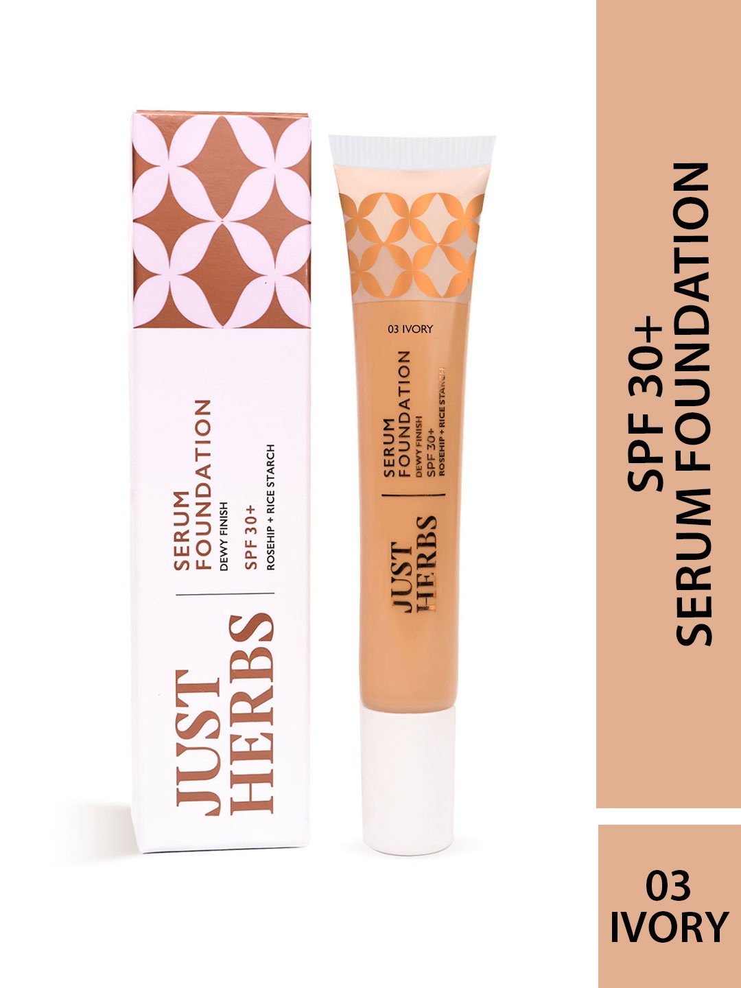 Just Herbs Rose Hip & Rice Starch SPF 30 Dewy Finish Serum Foundation 20g - Ivory 03, Beige
Just Herbs Rose Hip & Rice Starch SPF 30 Dewy Finish Serum Foundation 20g - Ivory 03, Beige