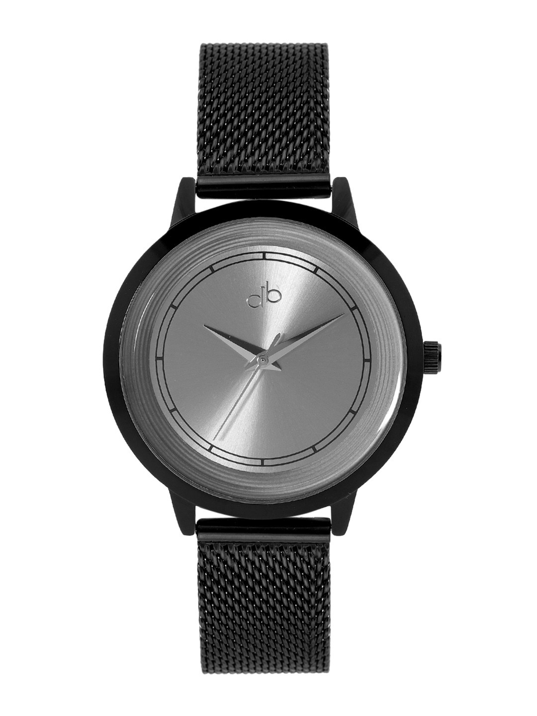 DressBerry Women Grey Brass Embellished Dial & Black Stainless Steel Textured Straps Analogue Watch
DressBerry Women Grey Brass Embellished Dial & Black Stainless Steel Textured Straps Analogue Watch