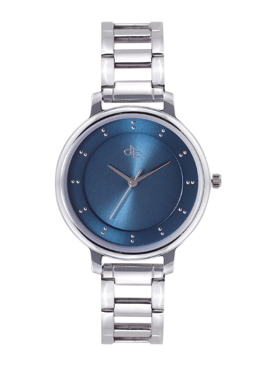 DressBerry Women Blue Brass Embellished Dial & Steel Toned Stainless Steel Textured Straps Analogue Watch
DressBerry Women Blue Brass Embellished Dial & Steel Toned Stainless Steel Textured Straps Analogue Watch