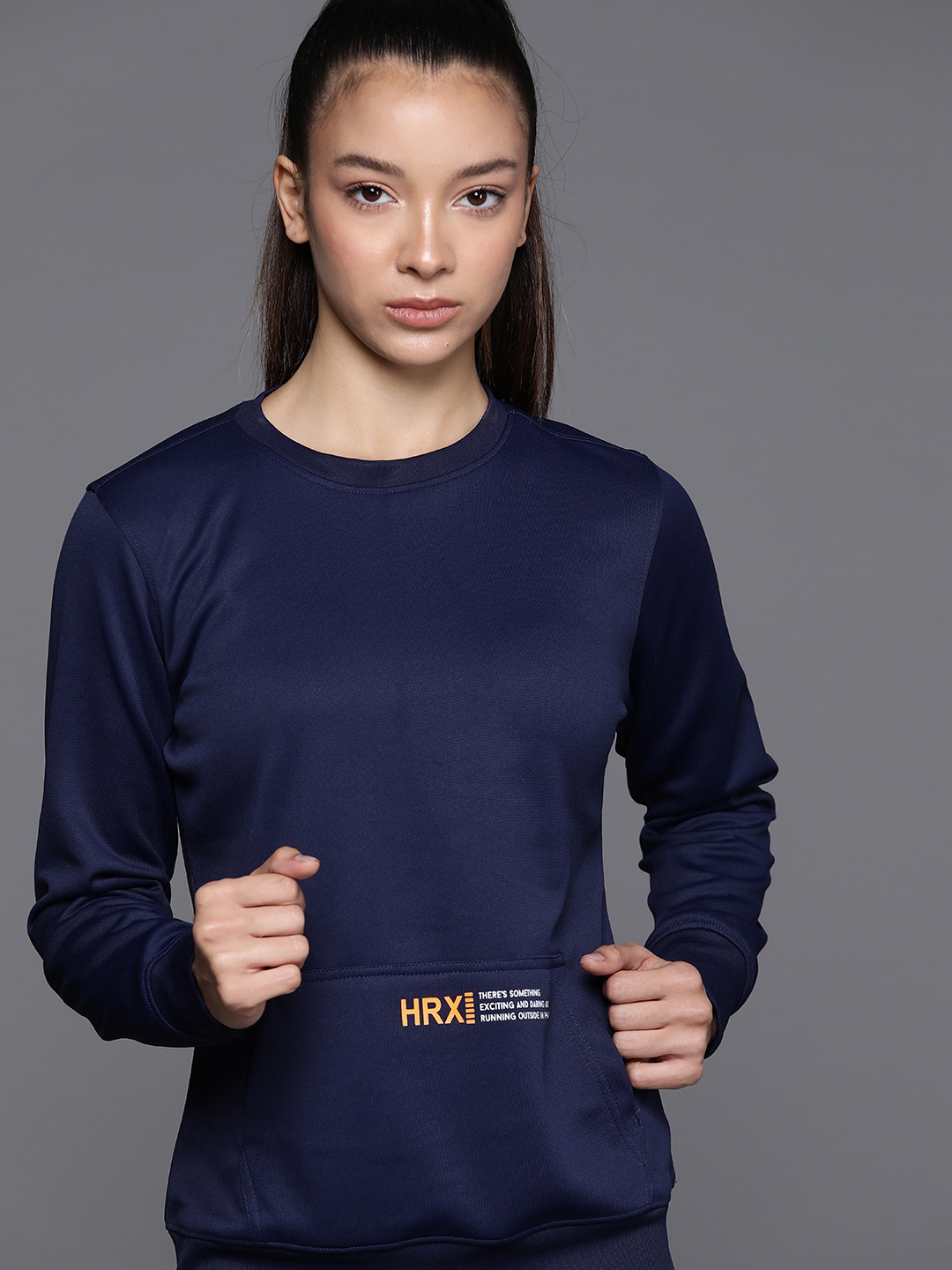 HRX by Hrithik Roshan Women Rapid-Dry Reflective Detail Running Sweatshirt, Navy blue
HRX by Hrithik Roshan Women Rapid-Dry Reflective Detail Running Sweatshirt, Navy blue