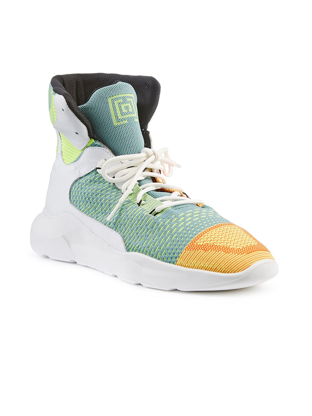 FREESOUL Woven Design High-Top Sneakers, Sea green